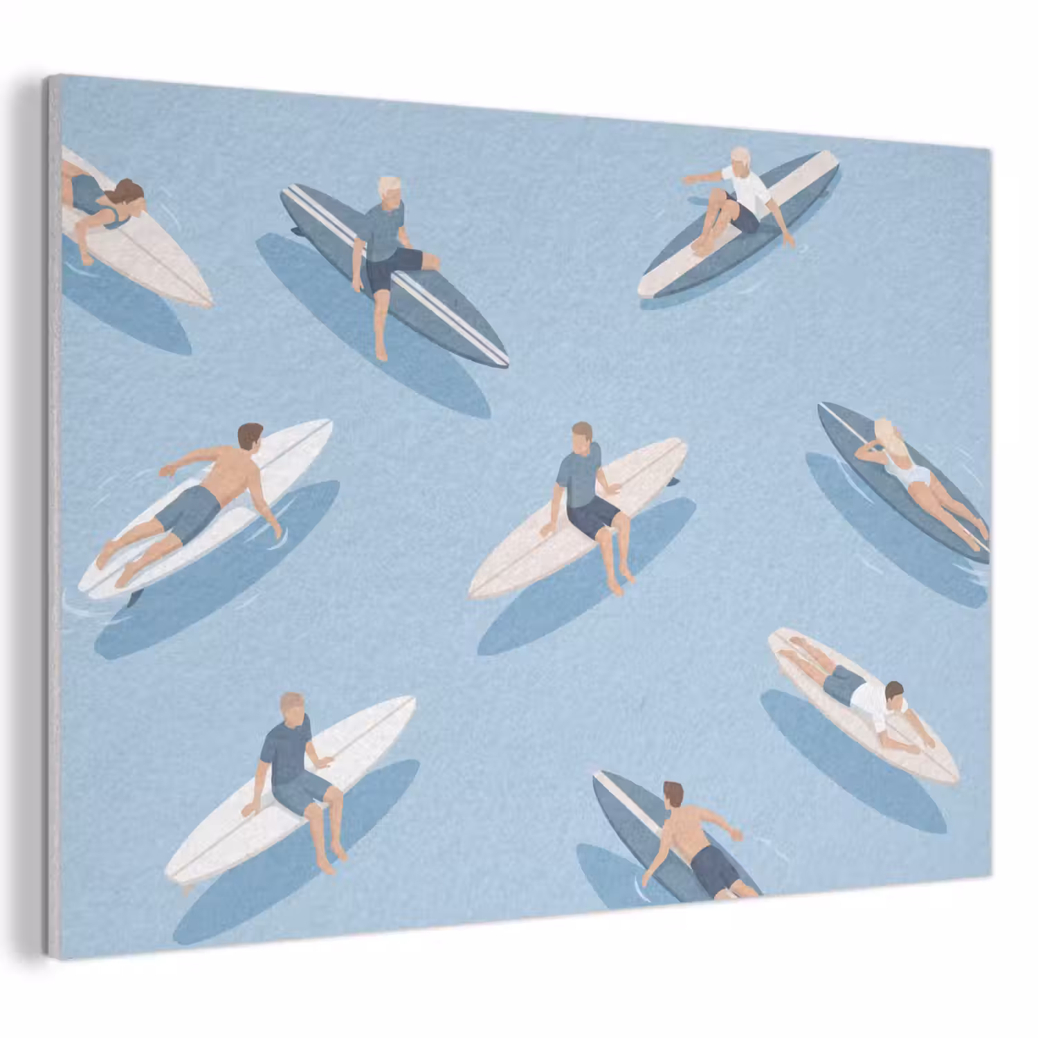 Mensen - Surfen - Water - Zomer - Illustratie PET vilt klein -3d