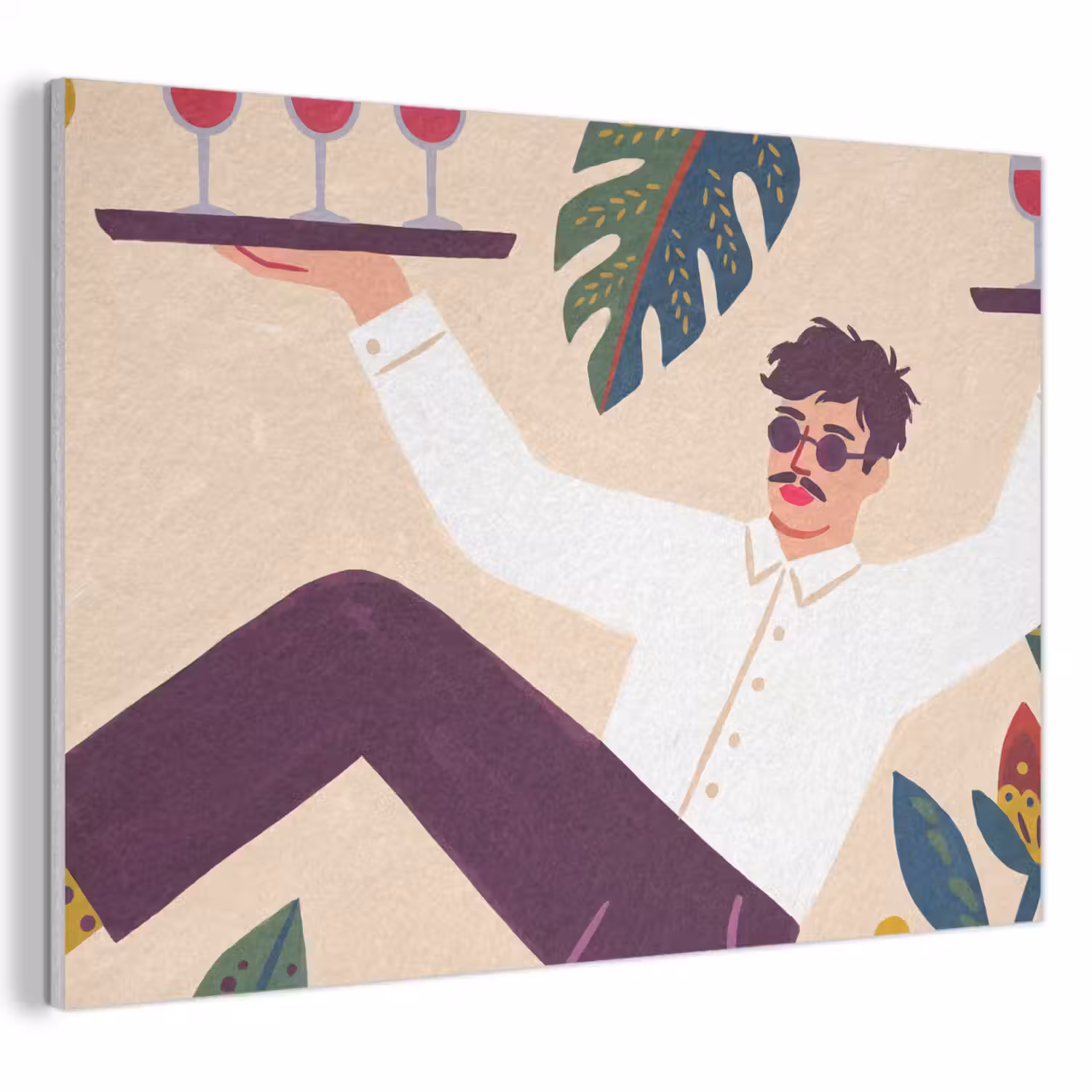 Mensen - Dienblad - Eten - Modern - Kleurrijk PET vilt klein -3d