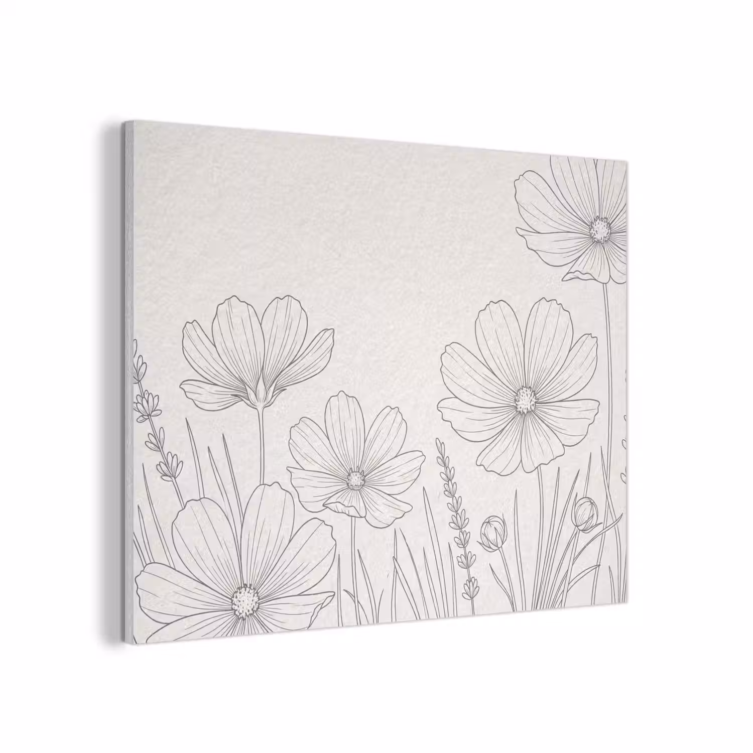 Minimalistisch - Modern - Bloemen - Beige PET vilt klein -3d