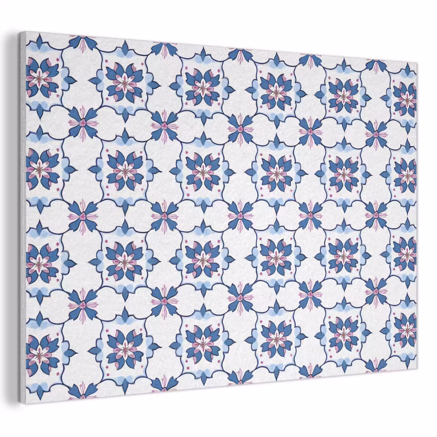 Modern - Patroon - Blauw - Roze PET vilt klein 837 -3d