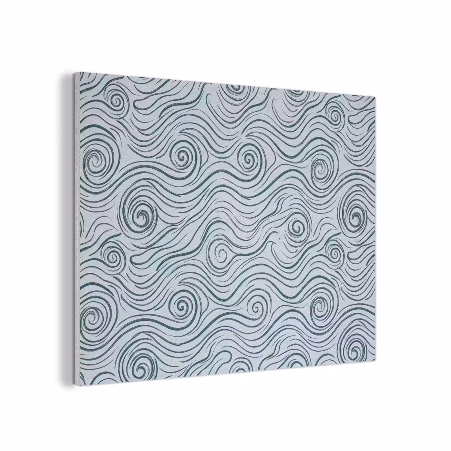 Patroon - Golven - Abstract - Modern - Blauw PET vilt klein -3d