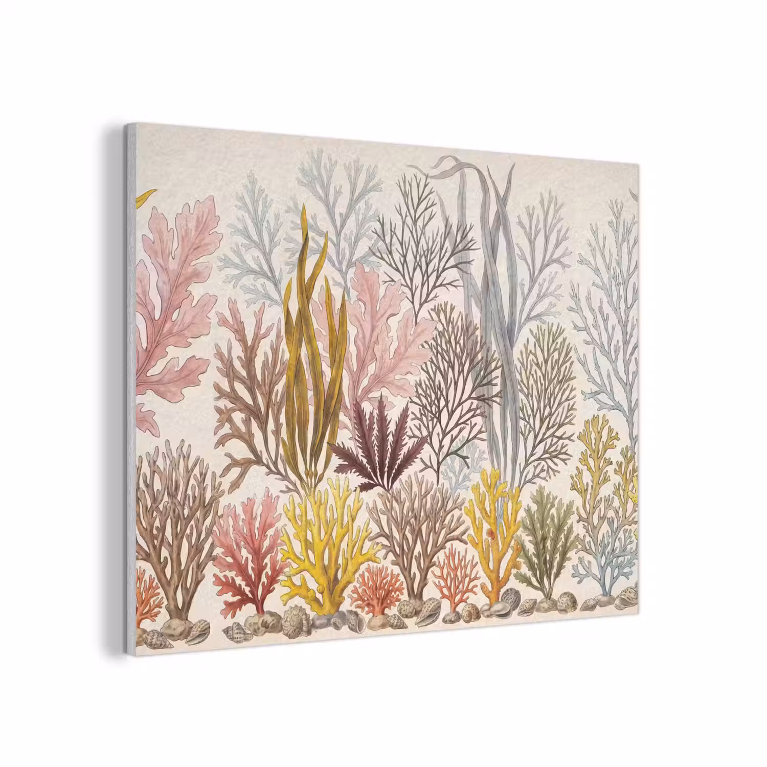 Natuur - Onderwater - Botanisch - Vintage - Kleurrijk PET vilt klein -3d