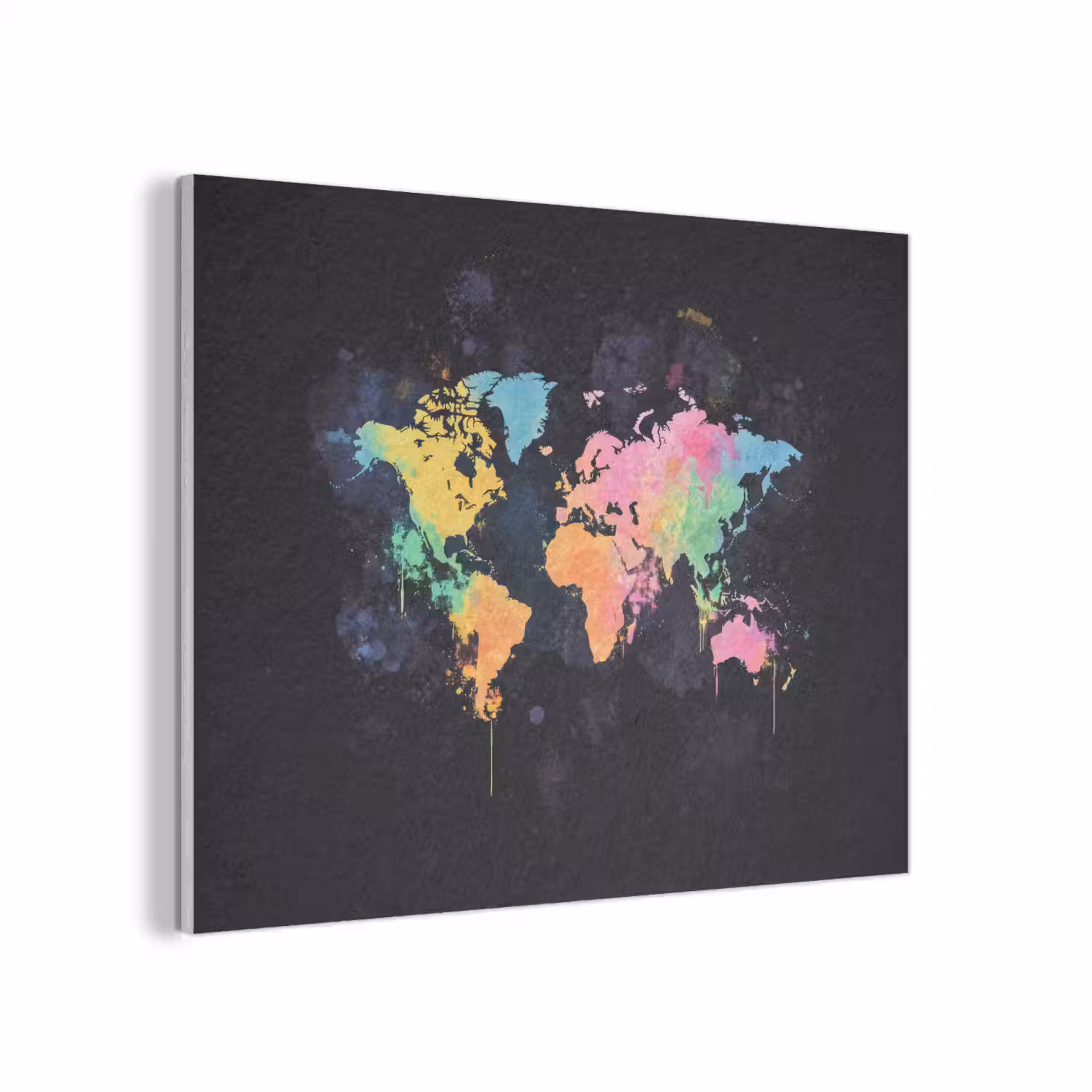 Neon - Pastel - Wereldkaart - Mistig PET vilt klein -3d