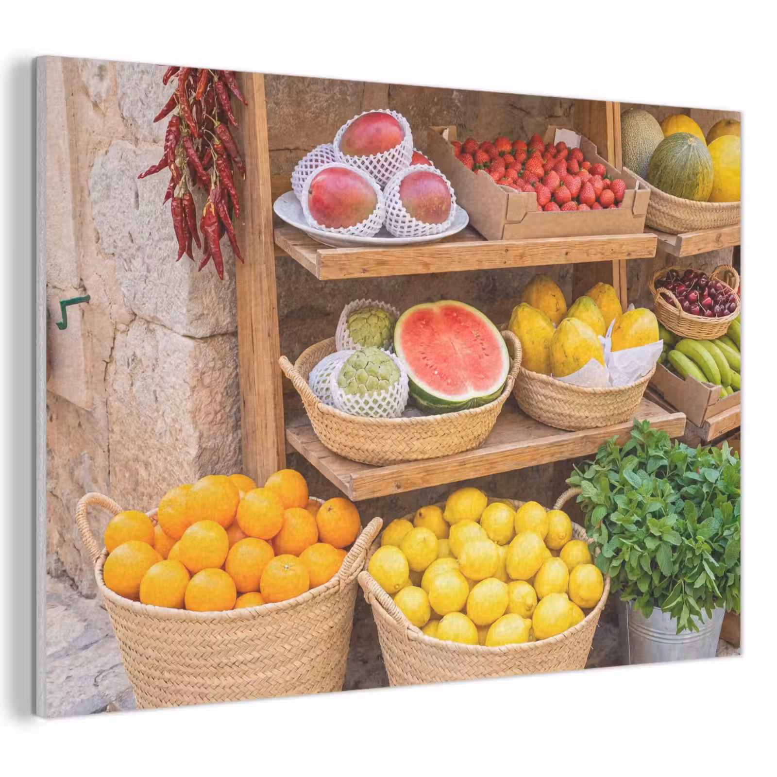Akustikbild - Obst – Markt – Frisch - Fruit - Markt - Vers PET vilt klein
