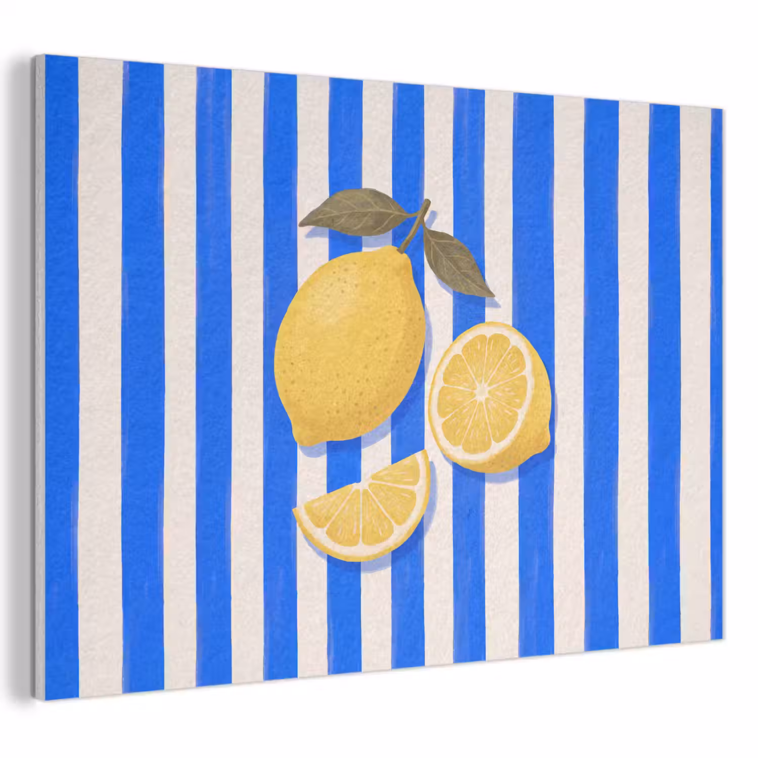 Fruit - Citroen - Zomer - Geel - Blauw PET vilt klein -3d