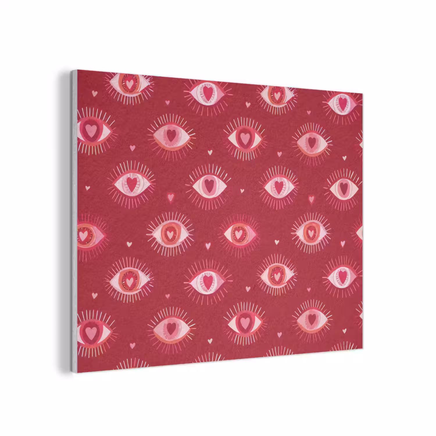 Ogen - Patroon - Roze - Donkerrood PET vilt klein 837 -3d