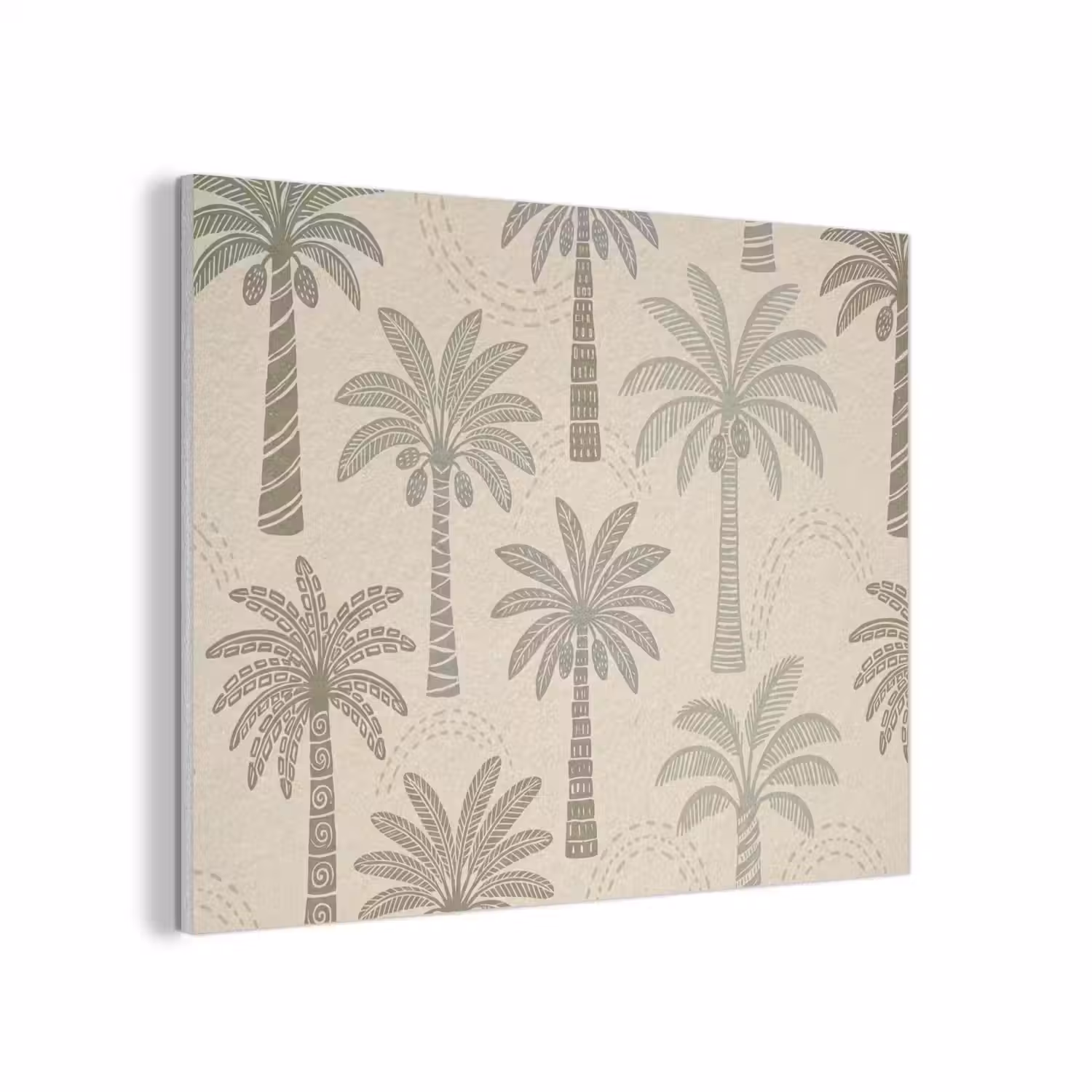 Palmbomen - Patroon - Tropisch - Beige PET vilt klein -3d