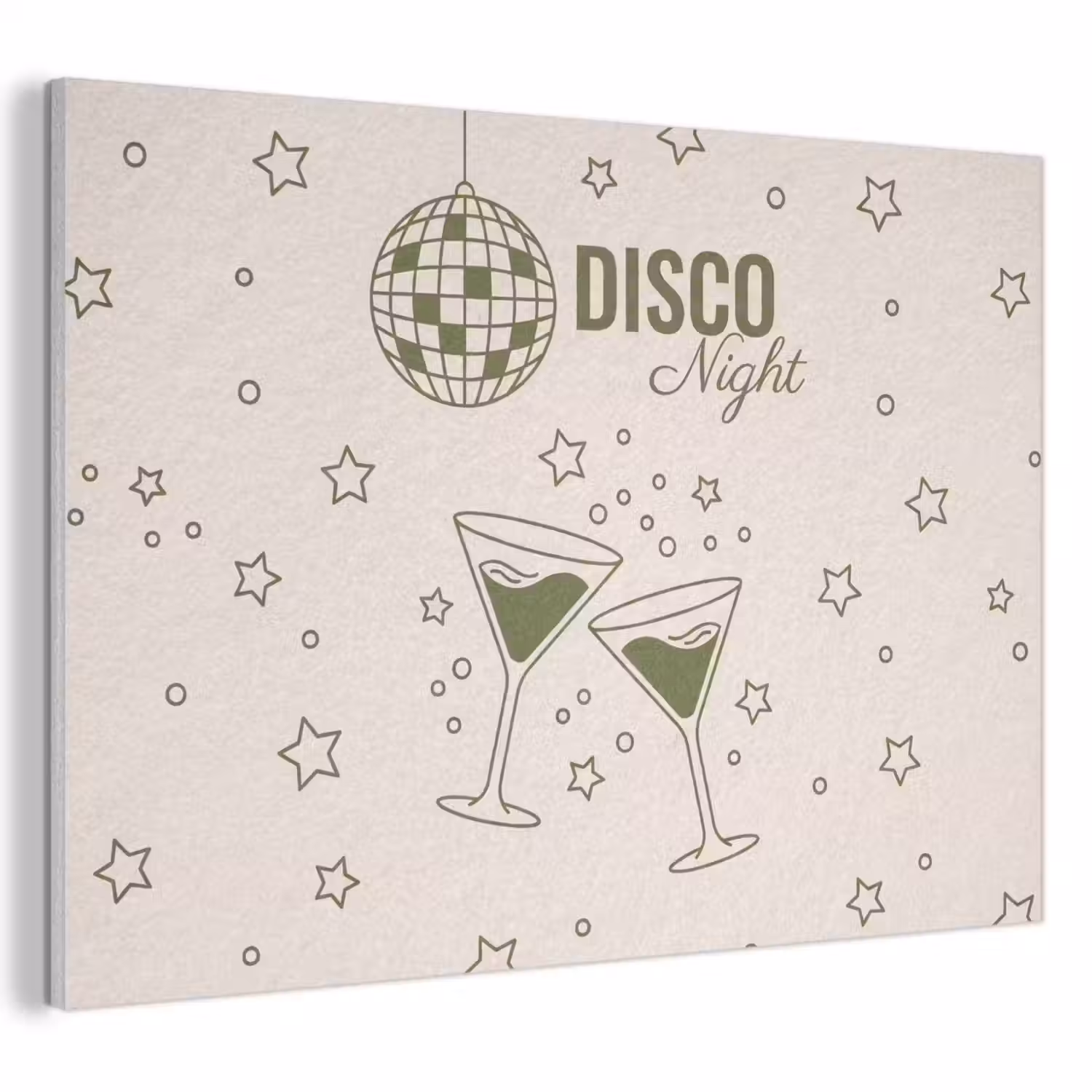 Feest - Disco - Drank - Illustratie - Groen PET vilt klein -3d