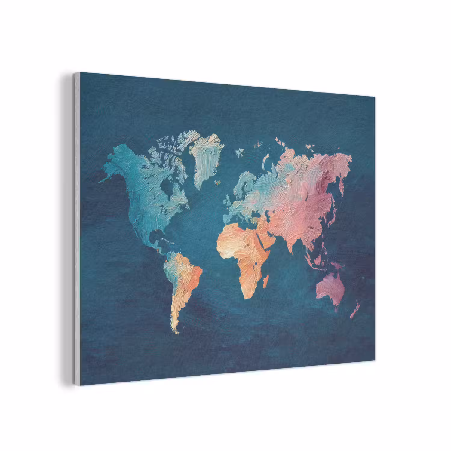 Pastel - Textuur - Wereldkaart PET vilt klein -3d