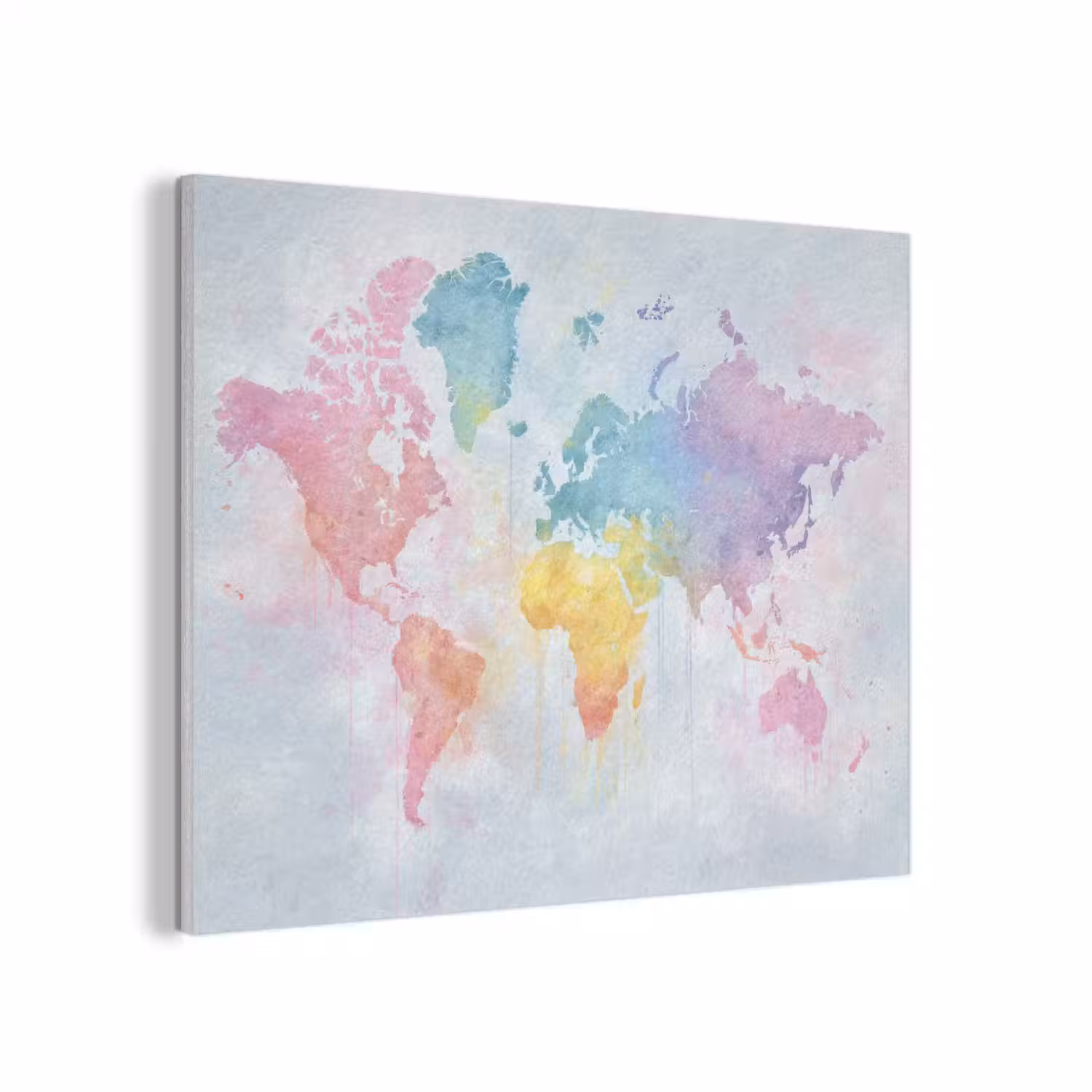 Pastel - Wereldkaart - Druppels PET vilt klein -3d