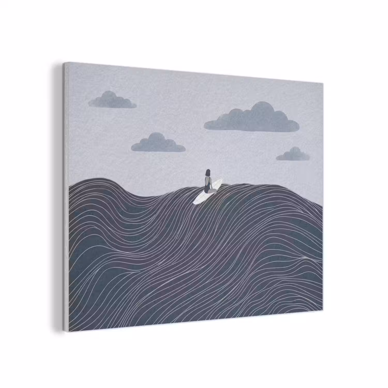 Persoon - Surfen - Oceaan - Natuur - Modern PET vilt klein -3d
