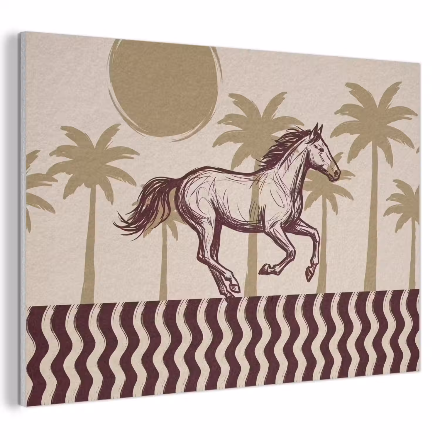 Paard - Galopperend - Woestijn - Illustratie PET vilt klein -3d