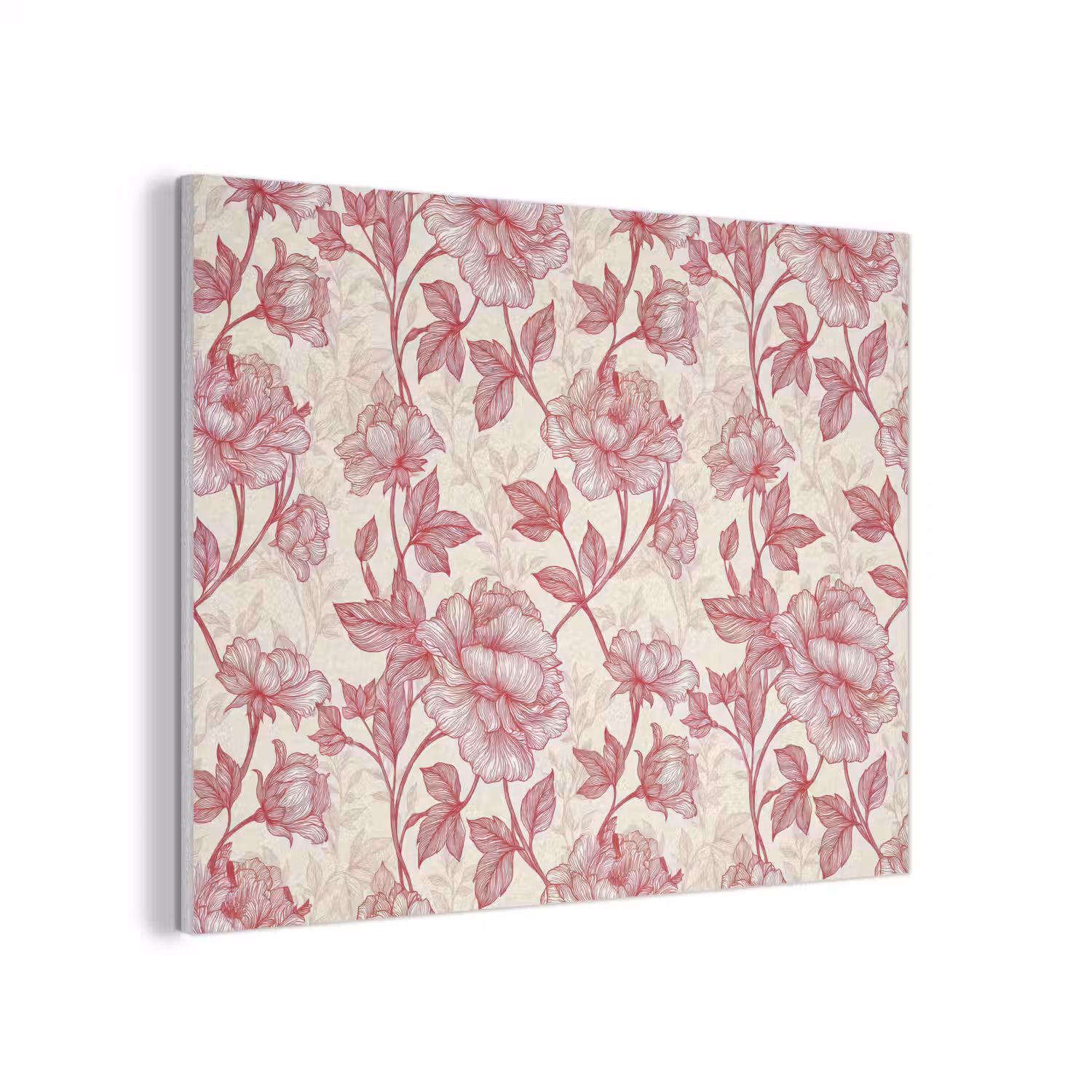 Pioenrozen - Modern - Rood PET vilt klein 837 -3d