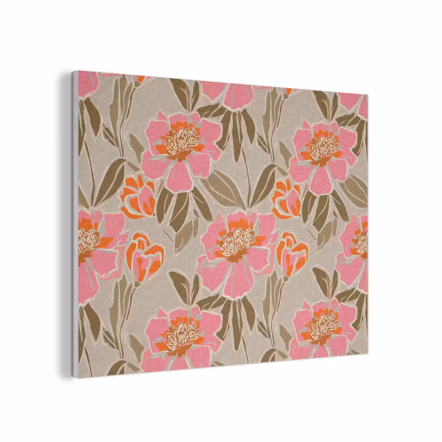 Pioenrozen - Patroon - Roze PET vilt klein 837 -3d
