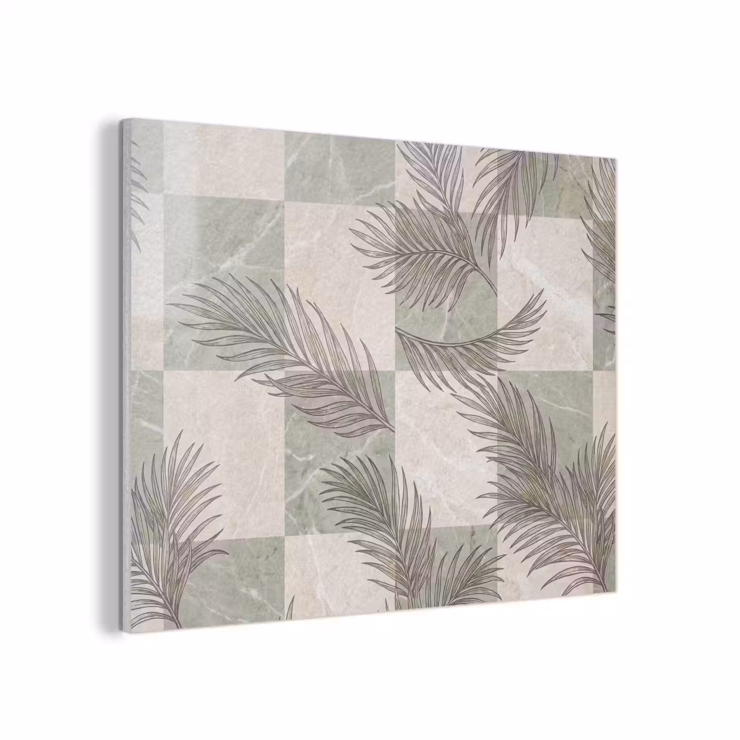 Planten - Bladeren - Marmer - Modern - Groen PET vilt klein -3d