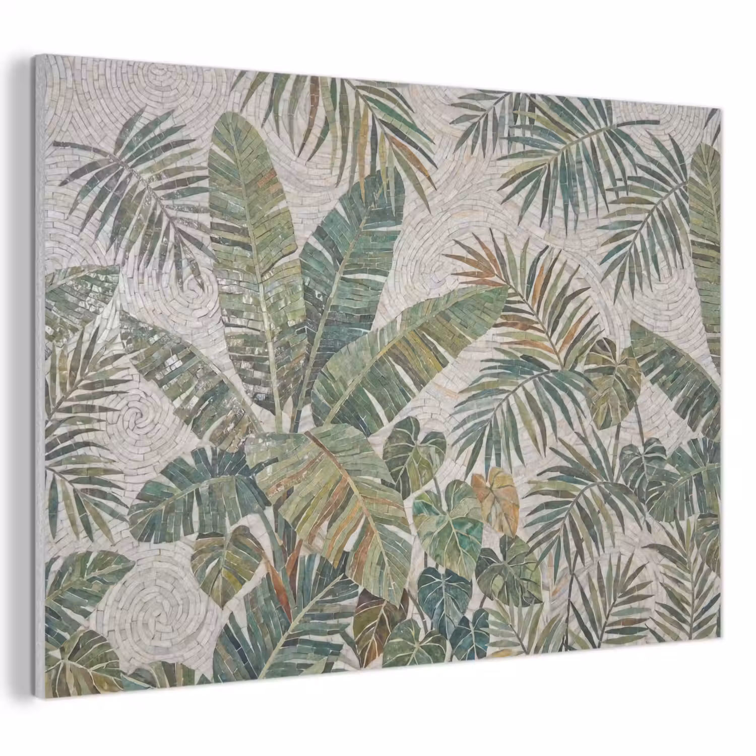 Planten - Tropisch - Mozaïek - Natuur - Groen PET vilt klein -3d