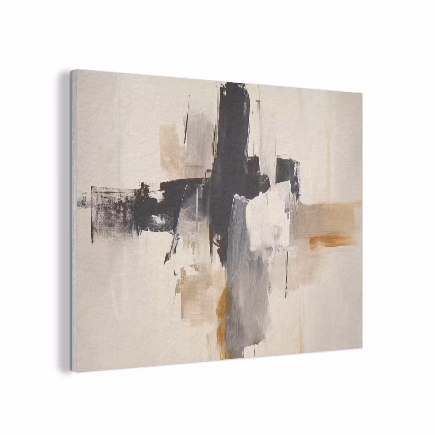 Penseelstreken - Ruw - Abstract - Beige PET vilt klein -3d