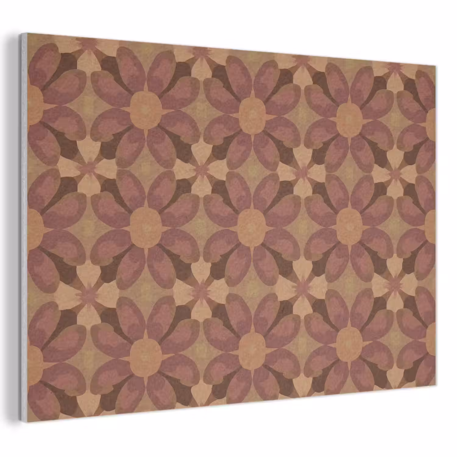 Retro - Bloemen - Bruin PET vilt klein 837 -3d