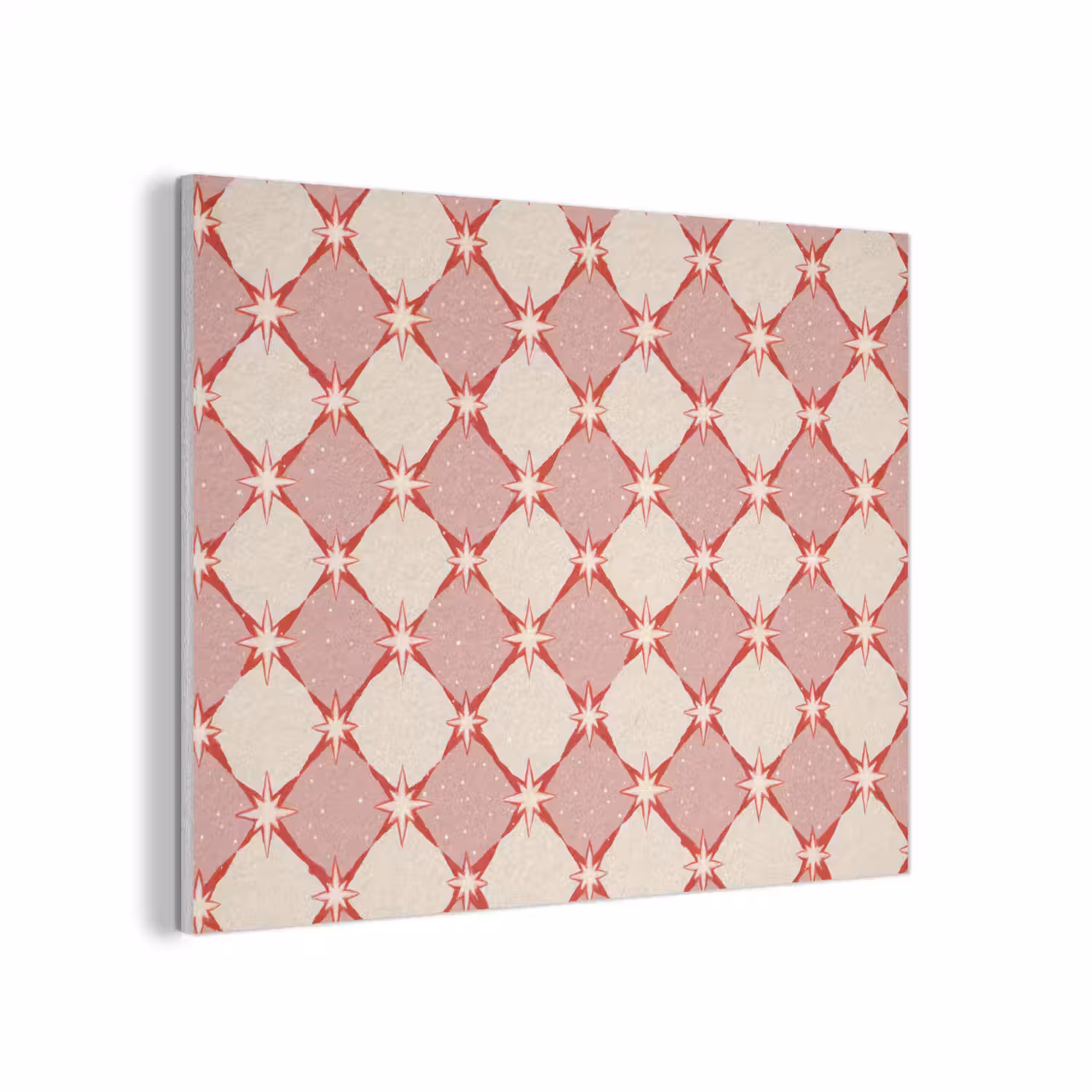 Ruiten - Sterren - Vintage - Oudroze - Rood PET vilt klein 837 -3d