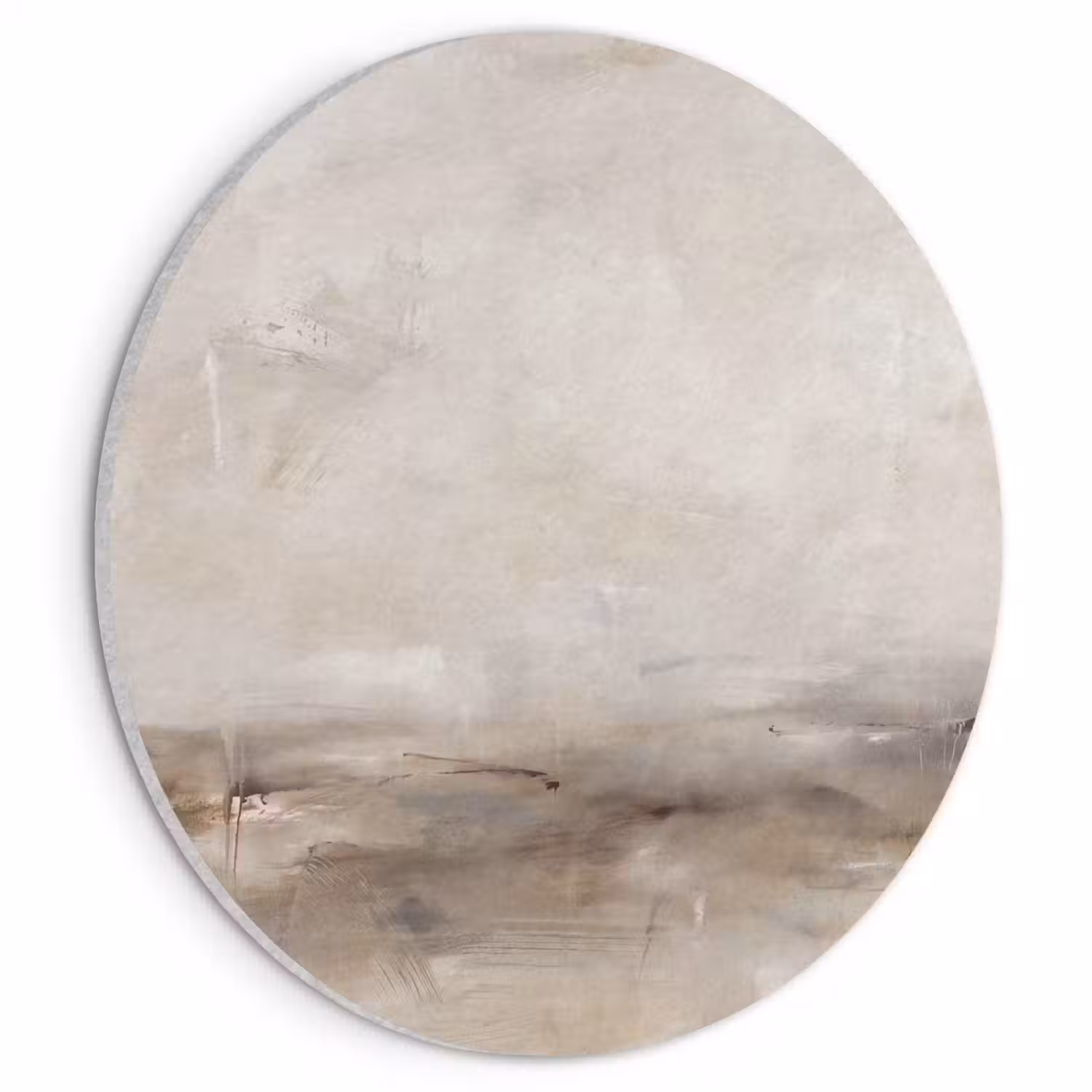 Abstrakt - Landschap - Modern - Beige - Kunst Akoestische PET Vilt - Rond klein -3d