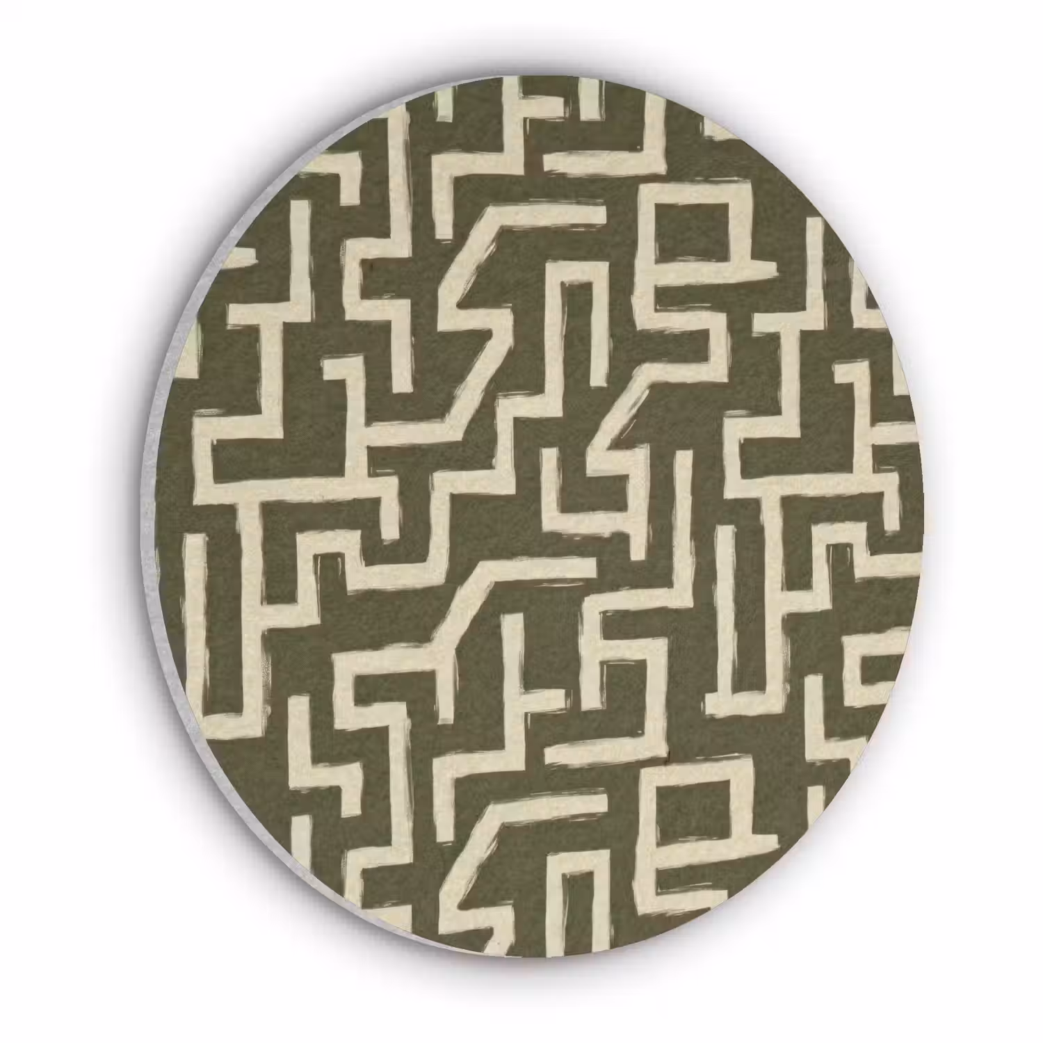 Abstract - Lijnen - Groen Akoestische PET Vilt - Rond klein 838 -3d