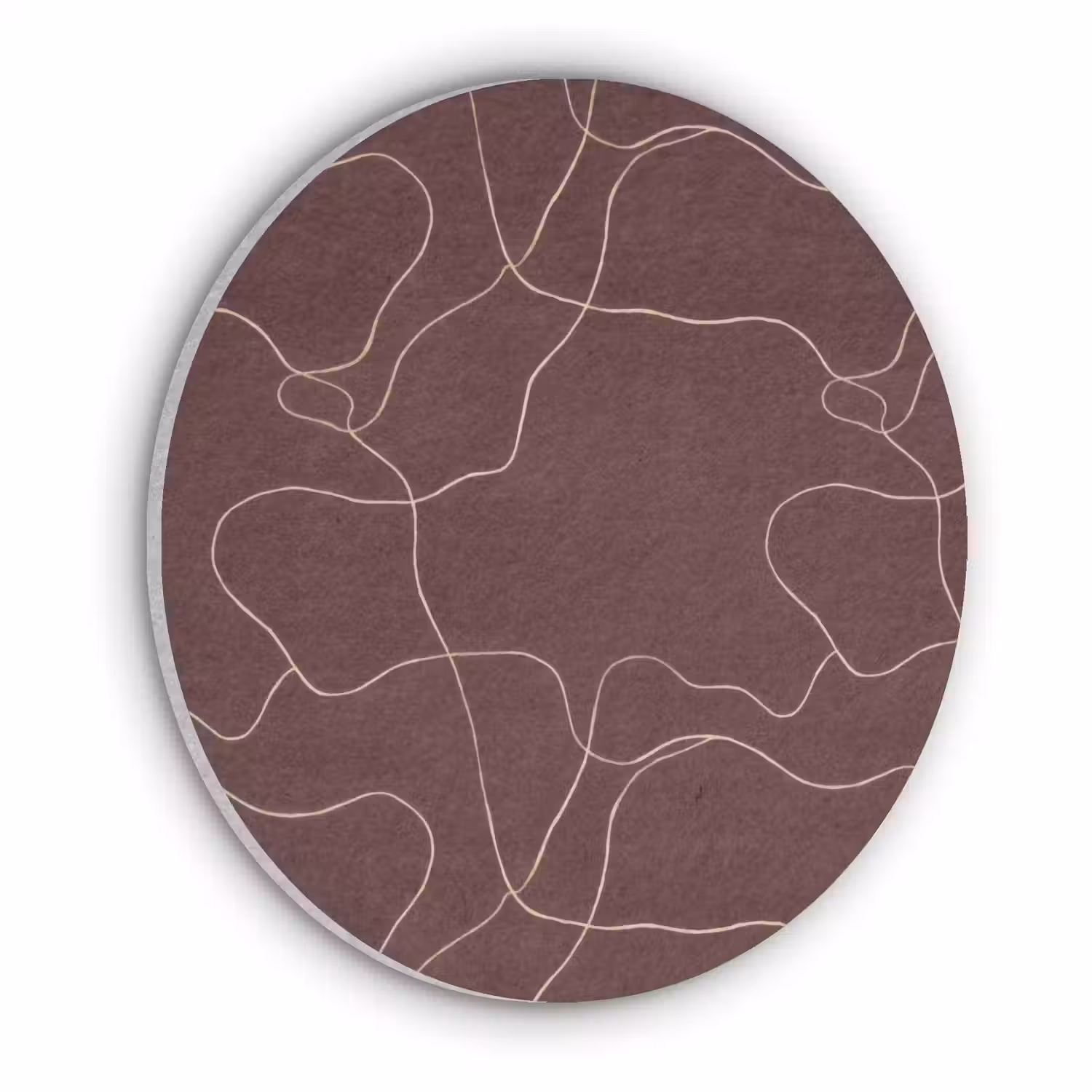 Abstract - Modern - Bruin Akoestische PET Vilt - Rond klein 838 -3d