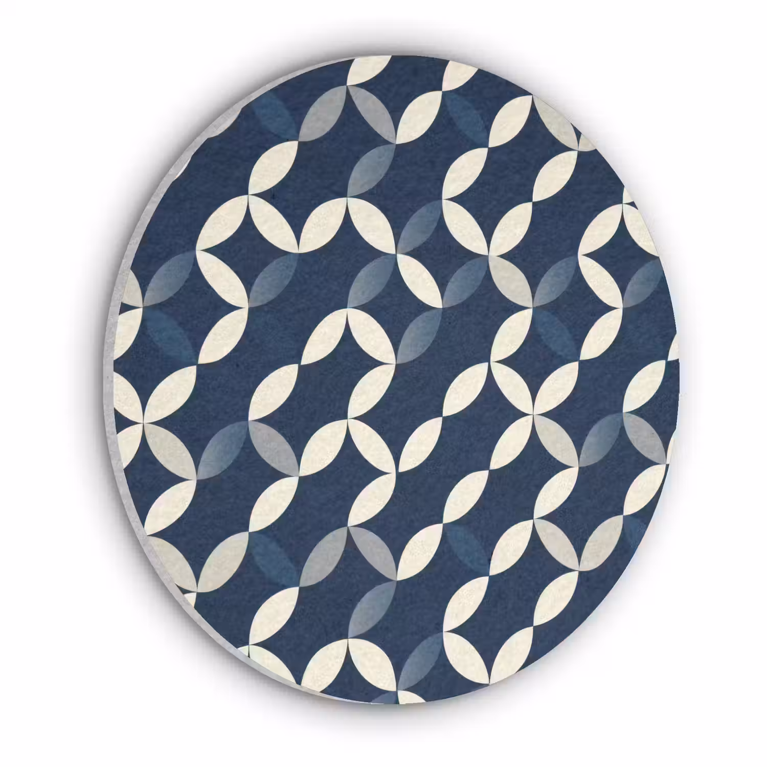 Abstract - Patroon - Blauw Akoestische PET Vilt - Rond klein 838 -3d