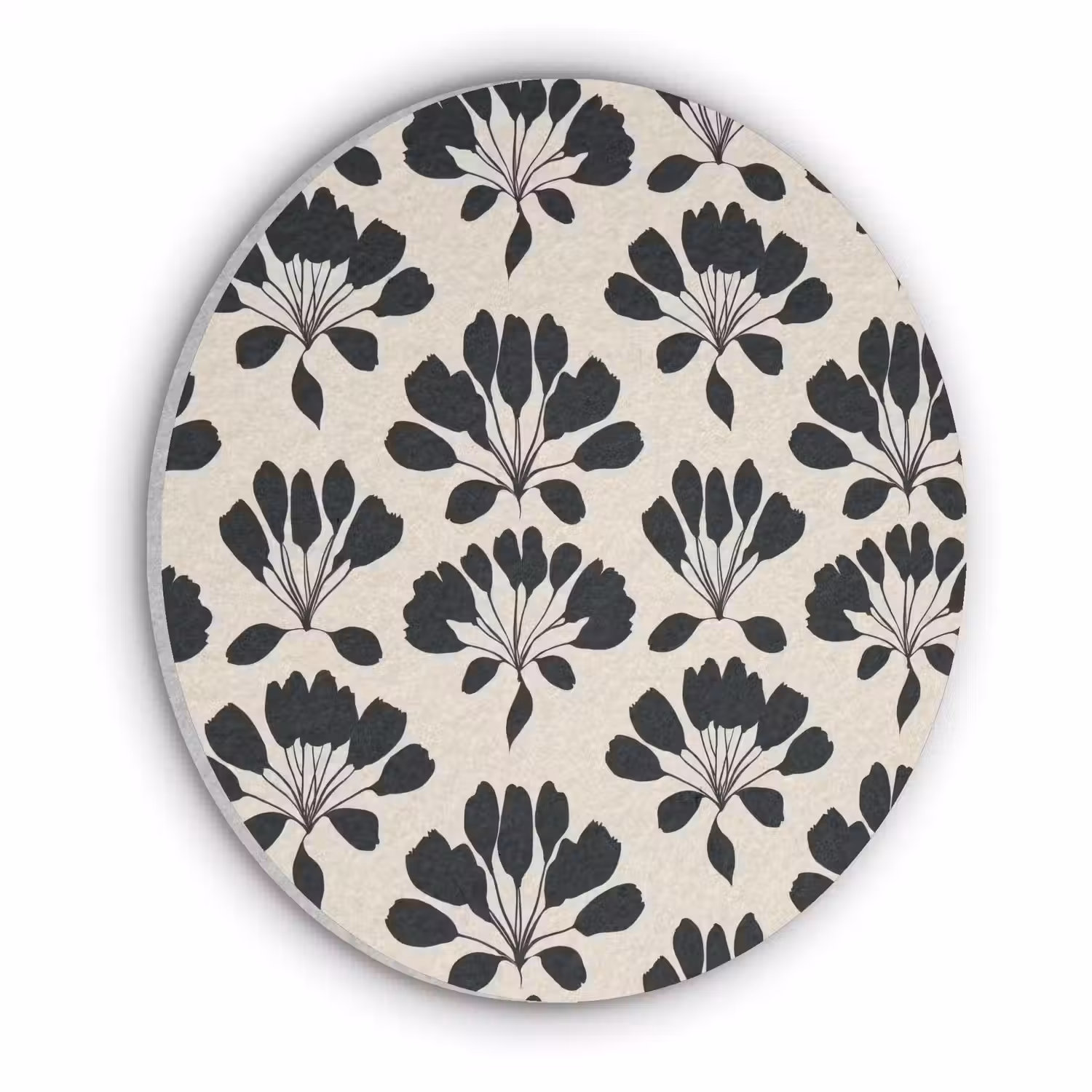 Abstract - Patroon - Zwart Akoestische PET Vilt - Rond klein 838 -3d
