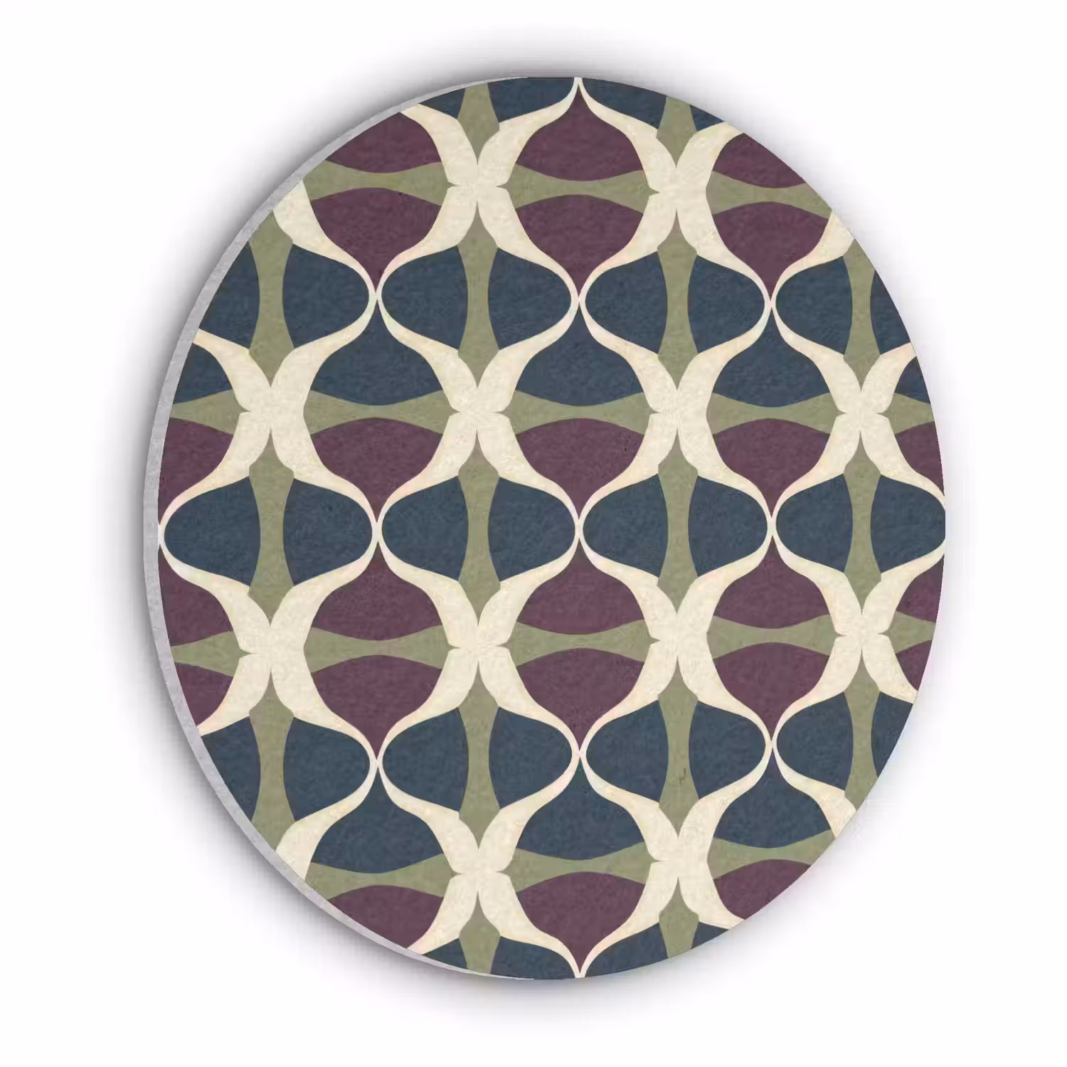 Abstract - Retro - Kleurrijk Akoestische PET Vilt - Rond klein 838 -3d