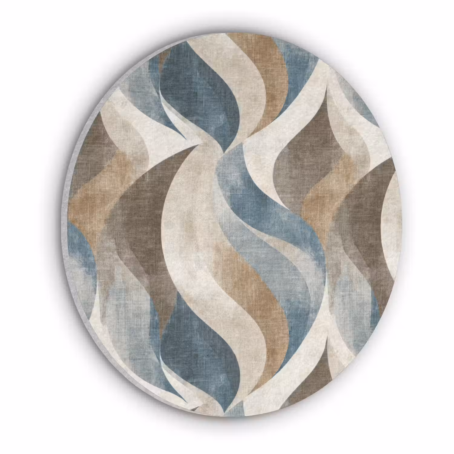 Abstract - Golven - Kleurrijk Akoestische PET Vilt - Rond klein 838 -3d