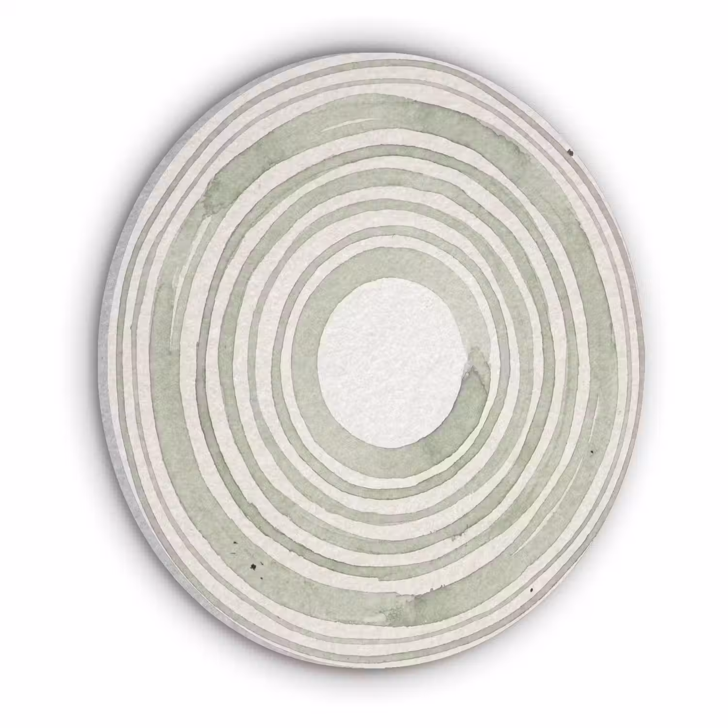 Abstractie - Cirkels - Waterverf - Groen - Modern Akoestische PET Vilt - Rond klein -3d