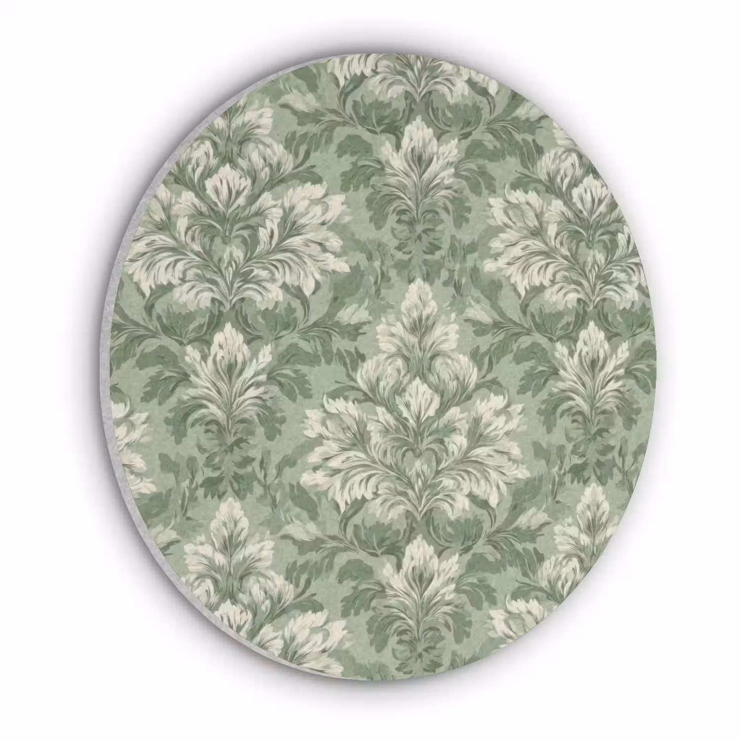 Sierlijk - Lichtgroen - Planten - Patroon - Getailleerd Akoestische PET Vilt - Rond klein 838 -3d