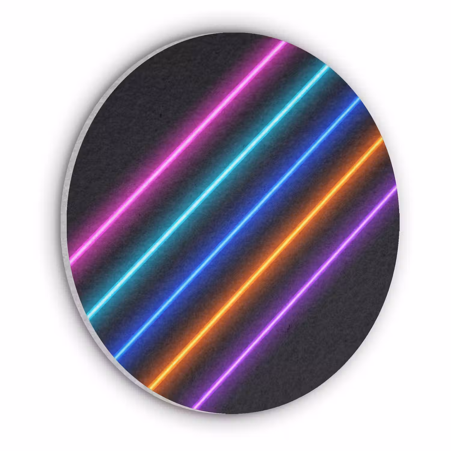 Esthetiek - Retro - Neon Akoestische PET Vilt - Rond klein -3d