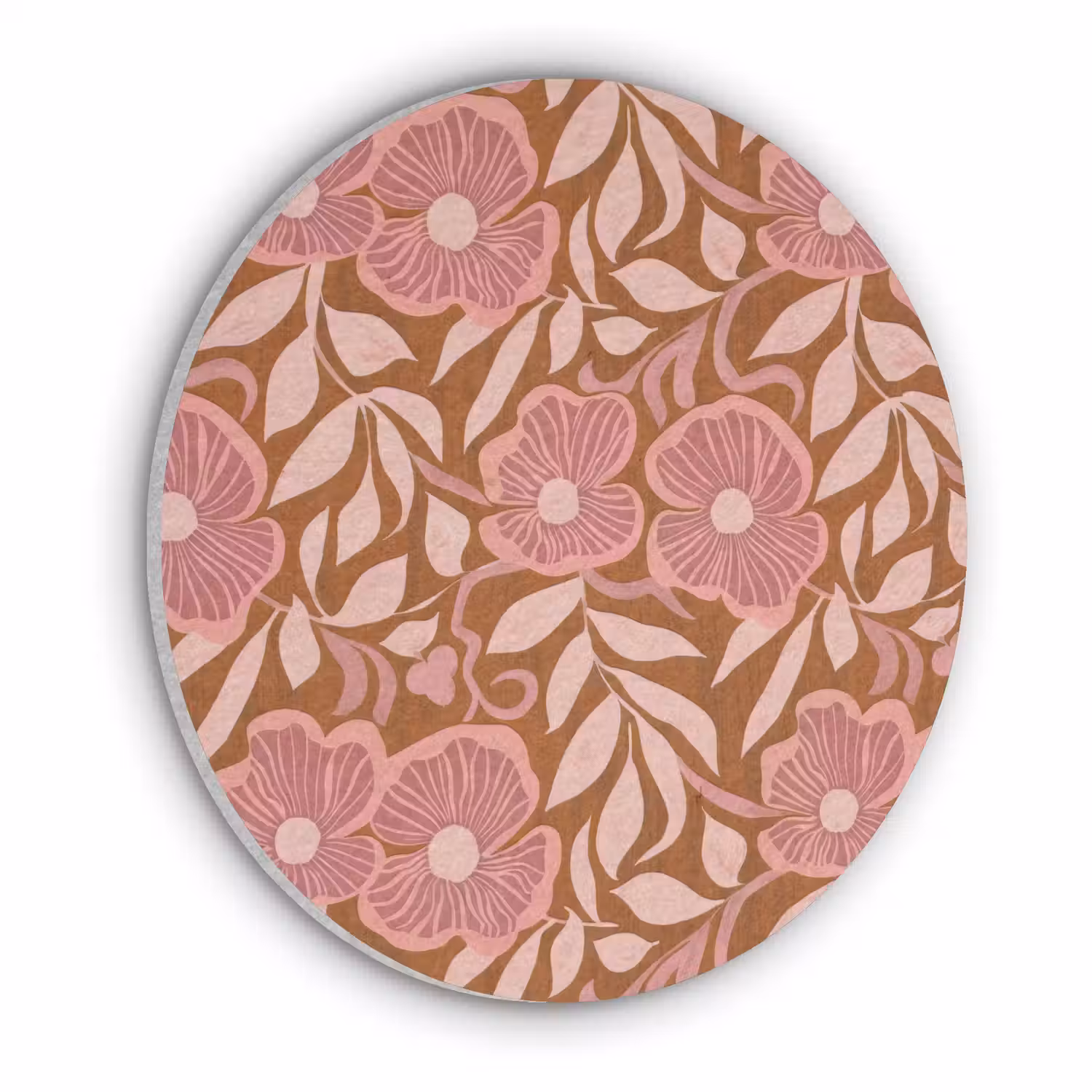 Sfeer - Bloemen - Roze Akoestische PET Vilt - Rond klein 838 -3d
