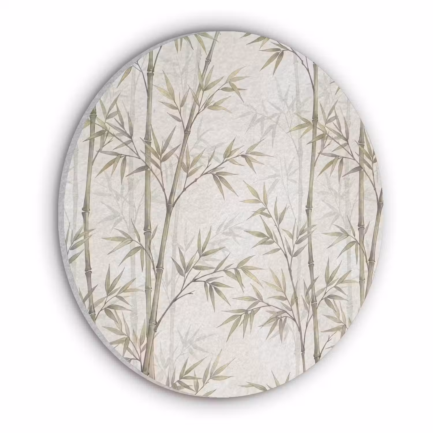 Bamboe - Bladeren - Natuur - Aquarel - Groen Akoestische PET Vilt - Rond klein -3d