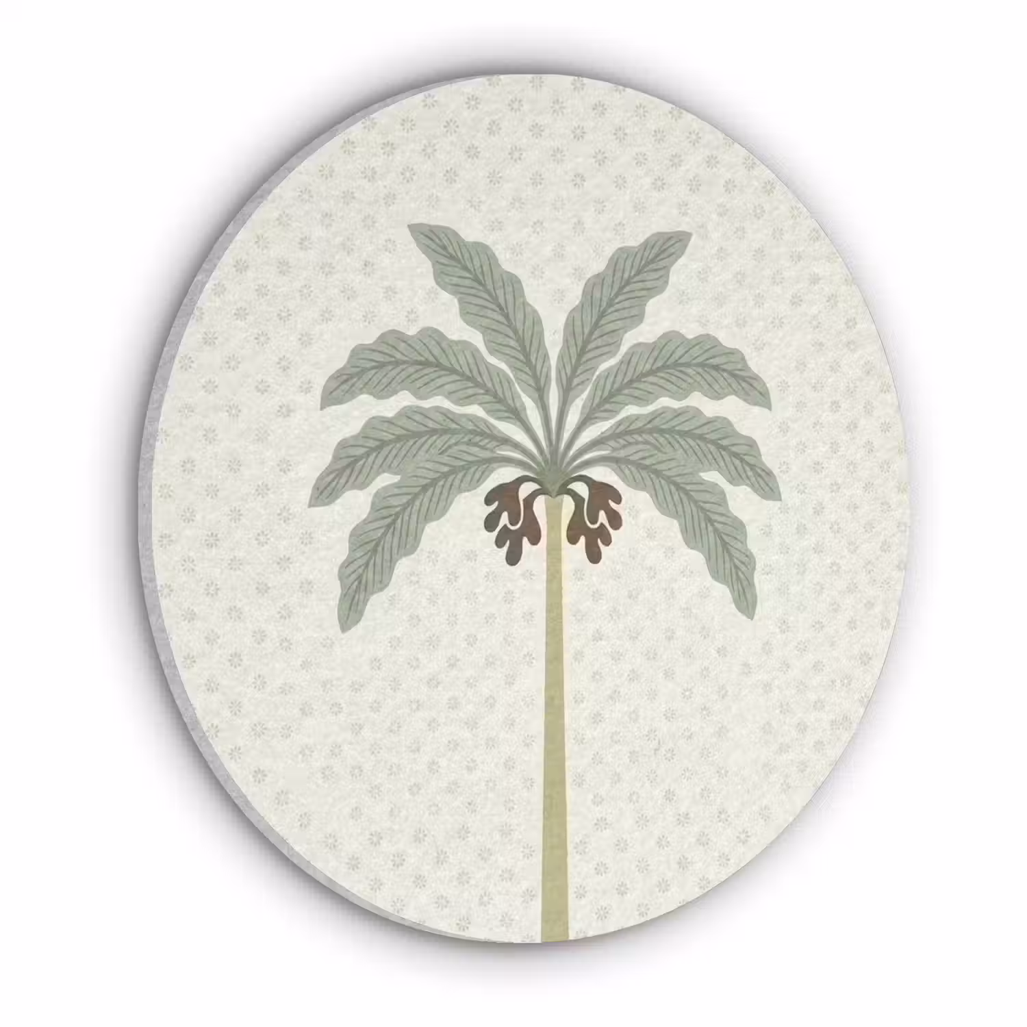 Boom - Bladeren - Groen - Decoratief - Beige Akoestische PET Vilt - Rond klein -3d