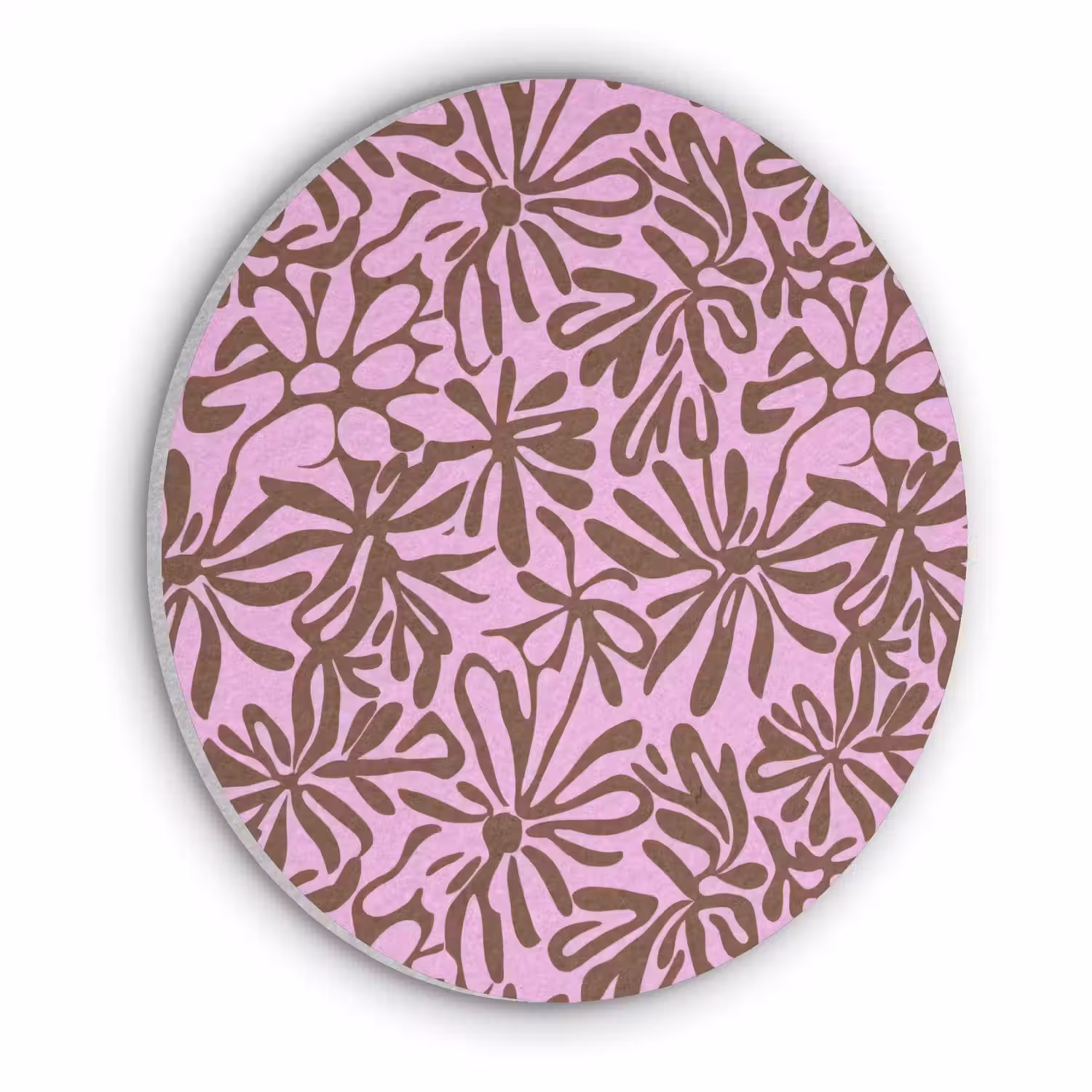Organisch - Patroon - Roze Akoestische PET Vilt - Rond klein 838 -3d