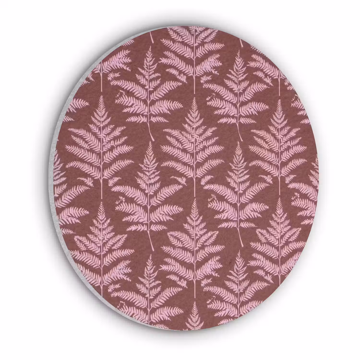 Blad - Patroon - Paars Akoestische PET Vilt - Rond klein 838 -3d