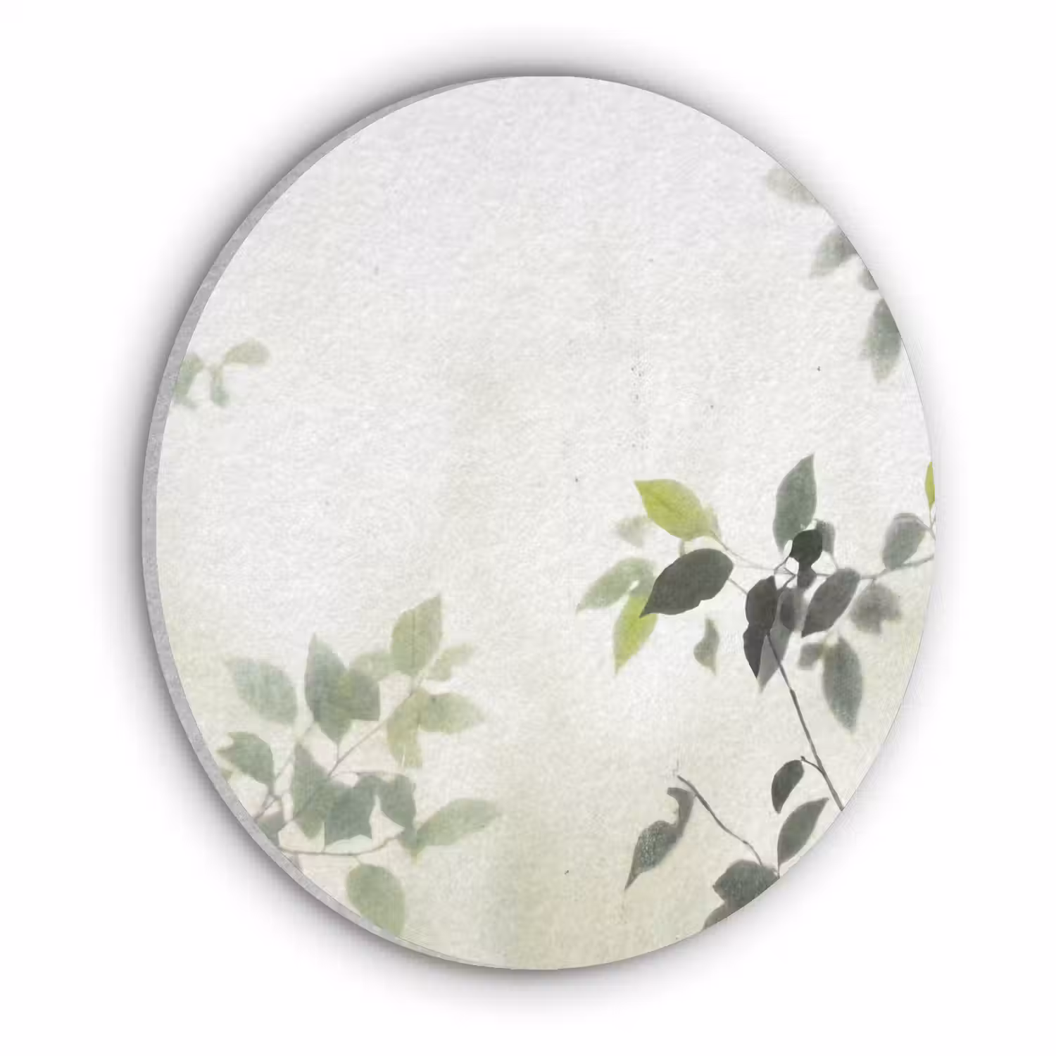 Blad - Schaduw - Natuur - Abstract - Groen Akoestische PET Vilt - Rond klein -3d
