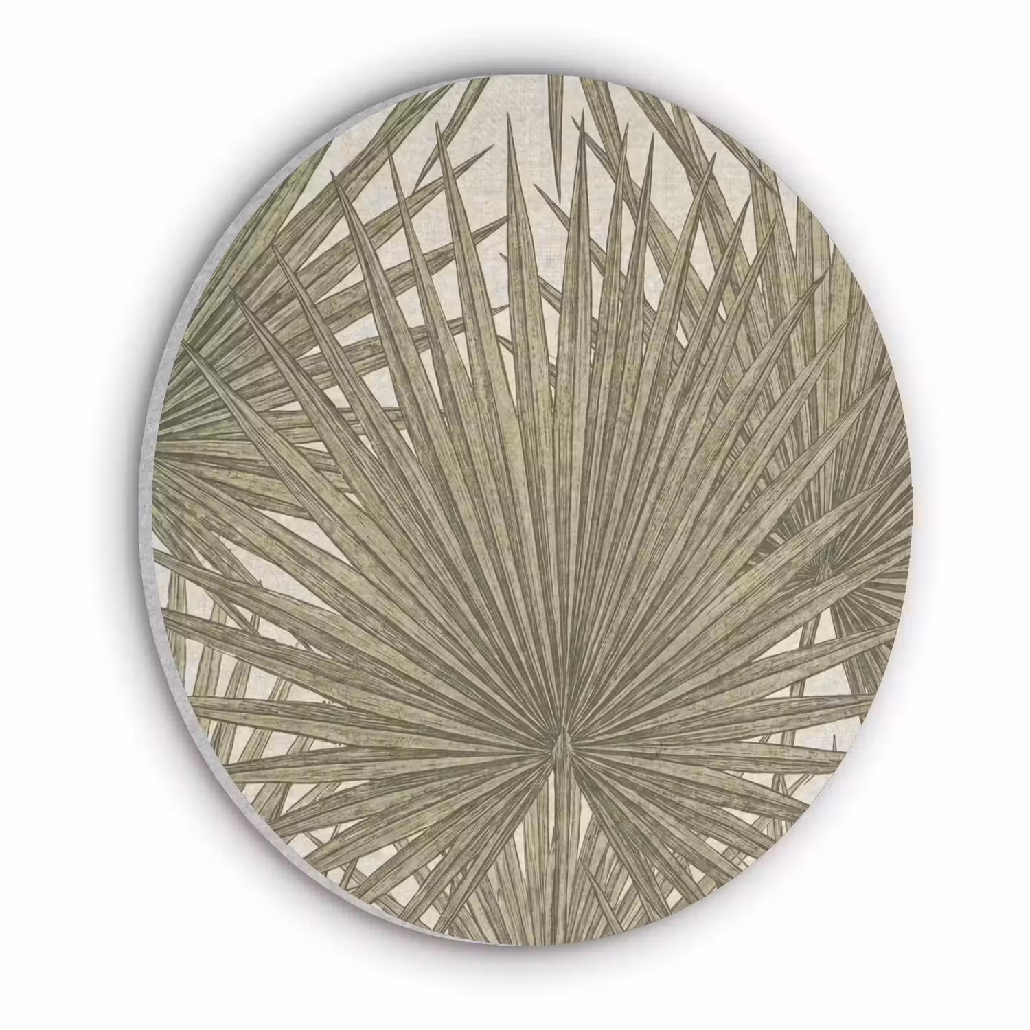 Blad - Tropisch - Patroon - Natuur - Groen Akoestische PET Vilt - Rond klein -3d