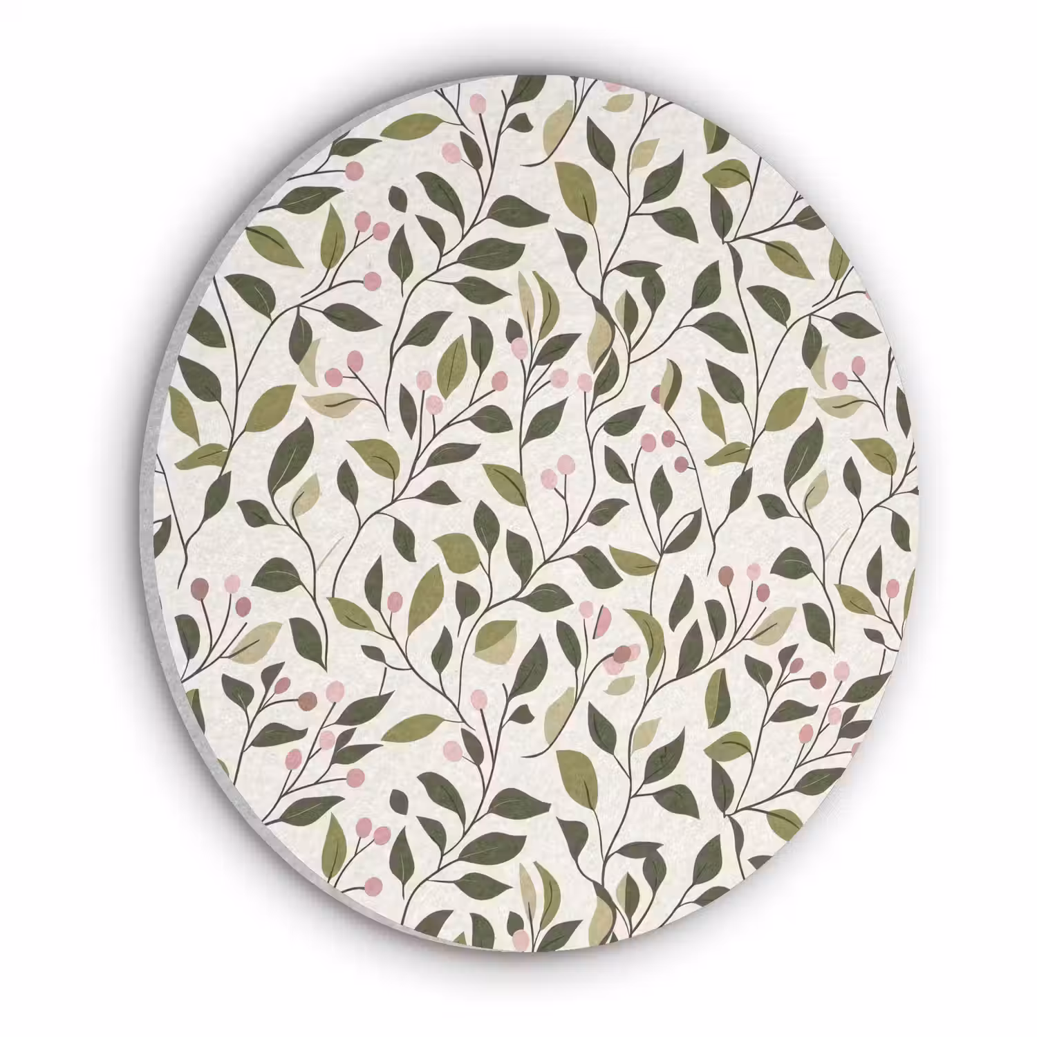 Bladeren - Bessen - Roze Akoestische PET Vilt - Rond klein 838 -3d