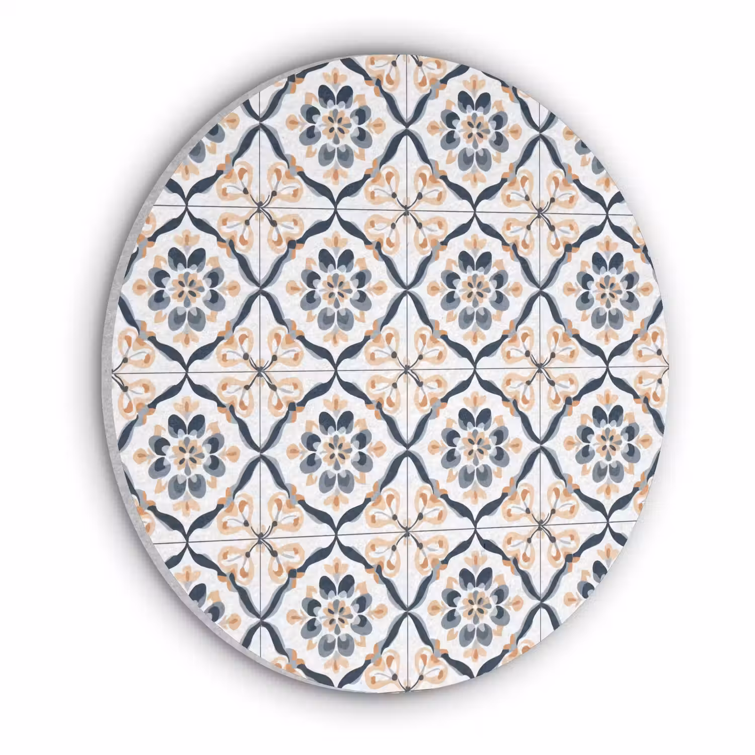 Bladvorm - Patroon - Kleurrijk Akoestische PET Vilt - Rond klein 838 -3d
