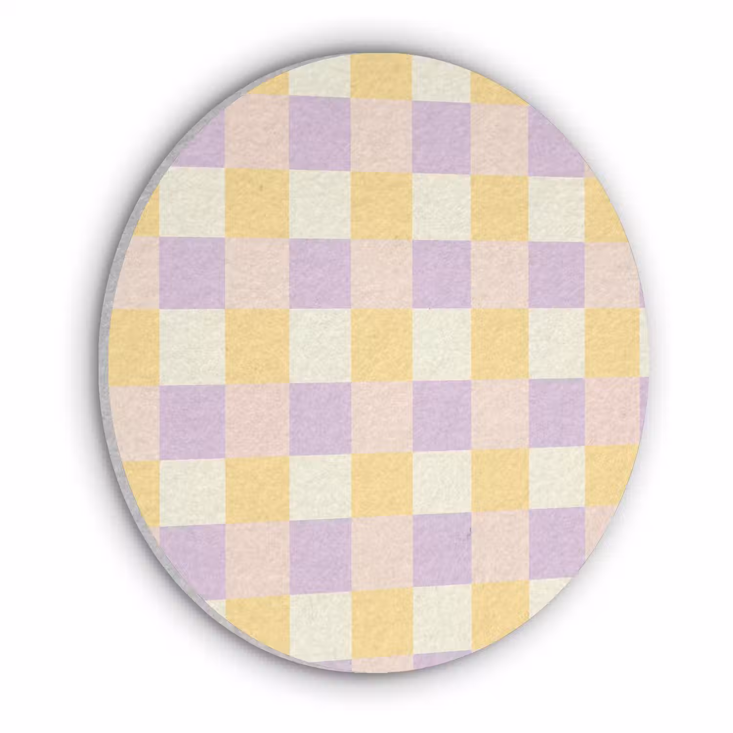 Blokjes - Lila - Geel Akoestische PET Vilt - Rond klein 838 -3d