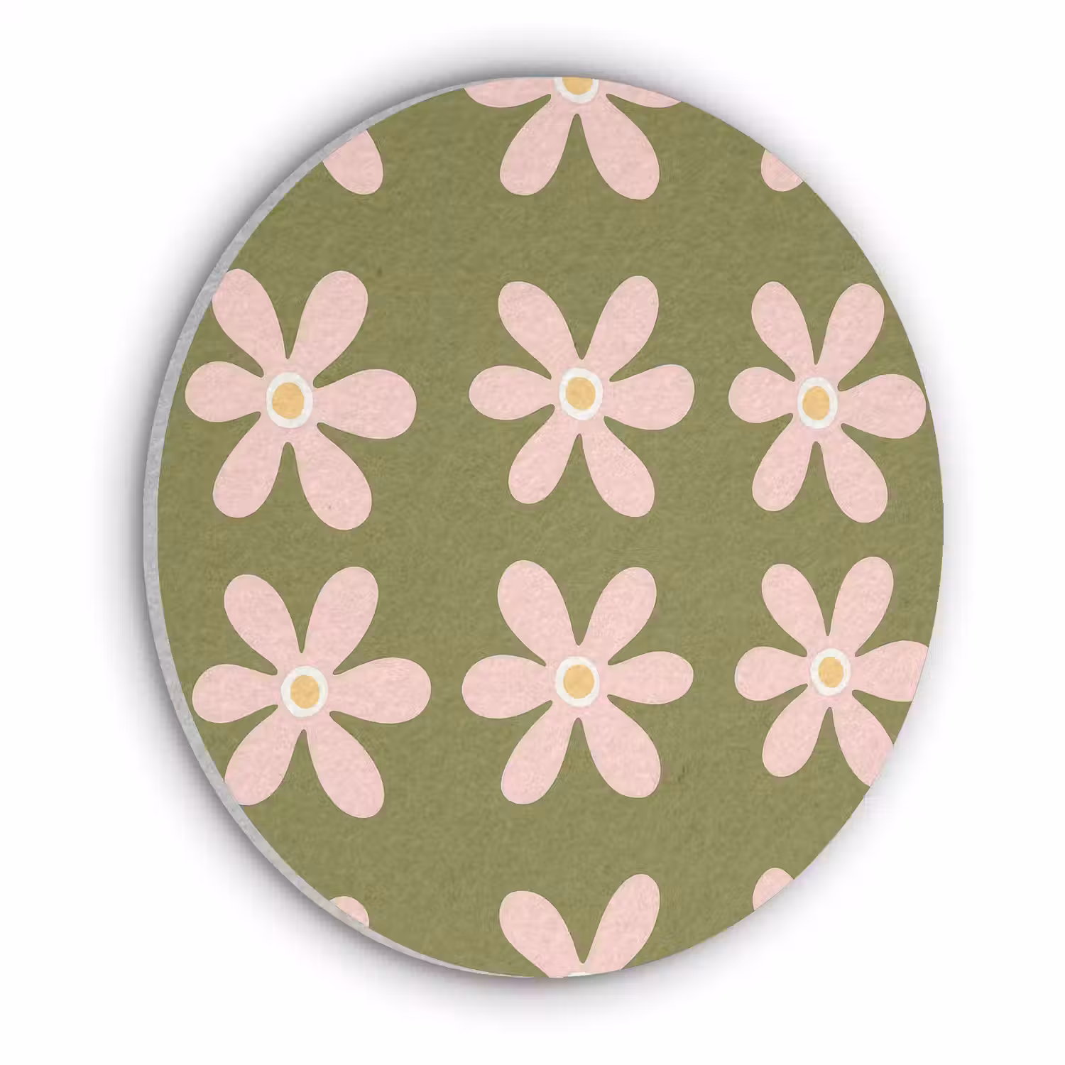 Bloem - Modern - Groen Akoestische PET Vilt - Rond klein 838 -3d
