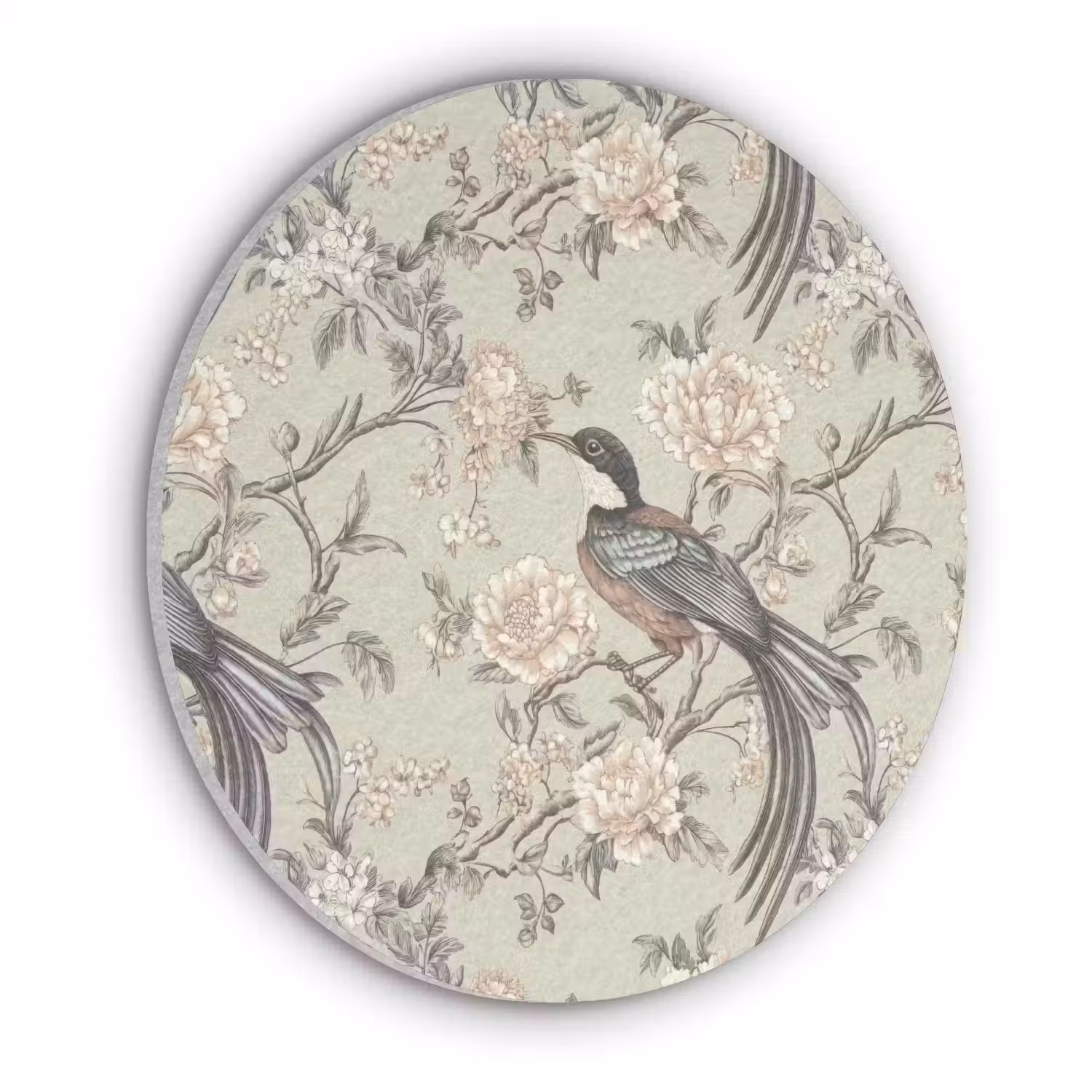 Bloem - Vogel - Kleurrijk Akoestische PET Vilt - Rond klein 838 -3d