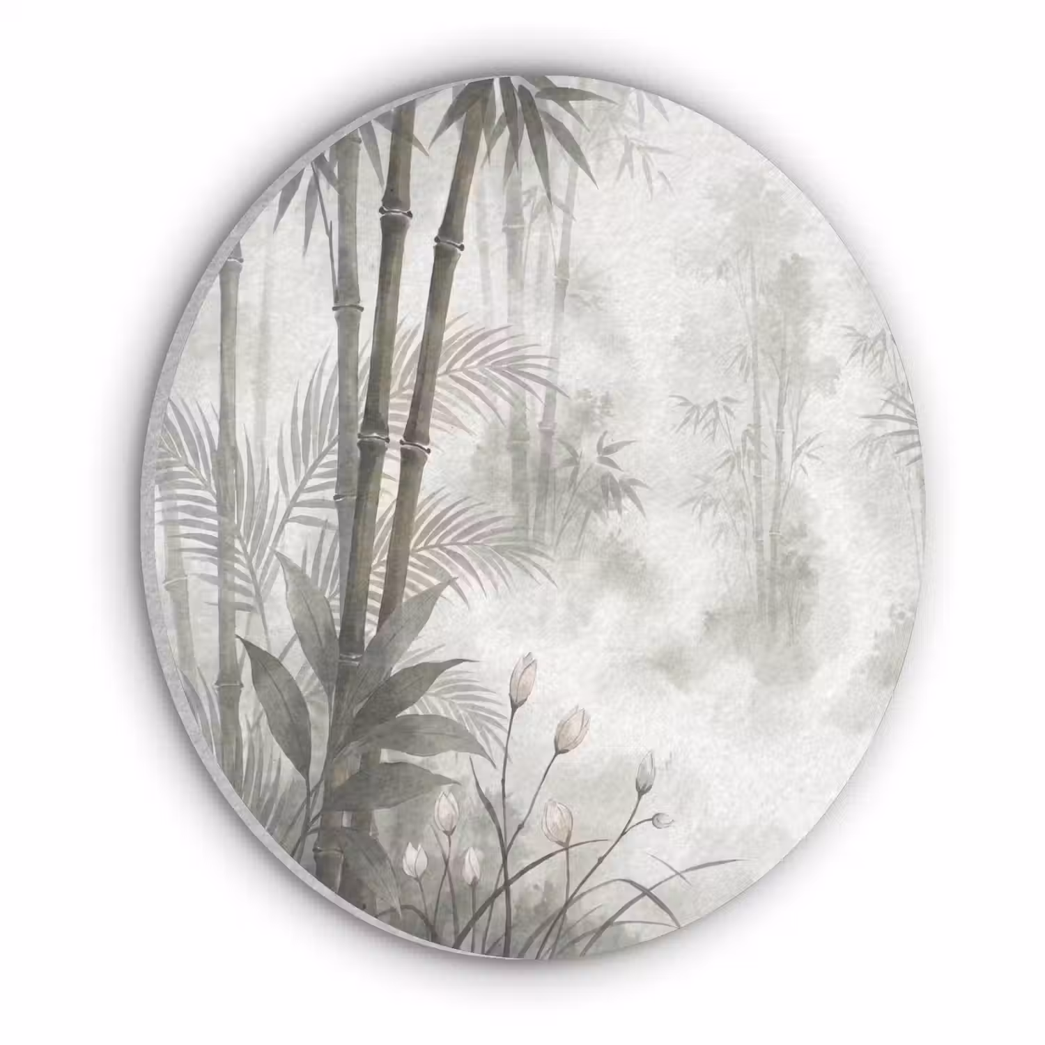 Bloemen - Knop - Tuin - Illustratie - Wit Akoestische PET Vilt - Rond klein -3d