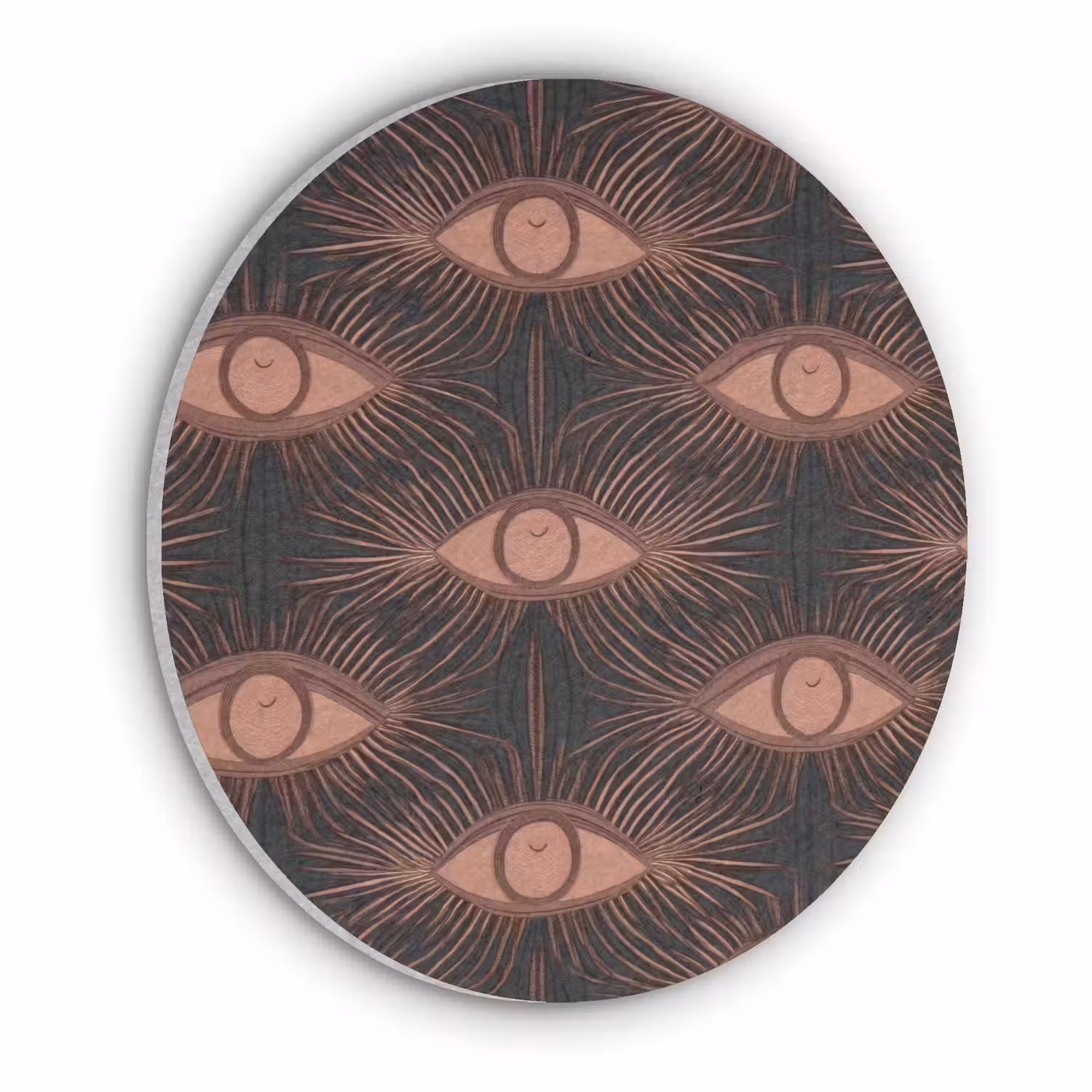 Boheems - Oog - Bruin Akoestische PET Vilt - Rond klein 838 -3d