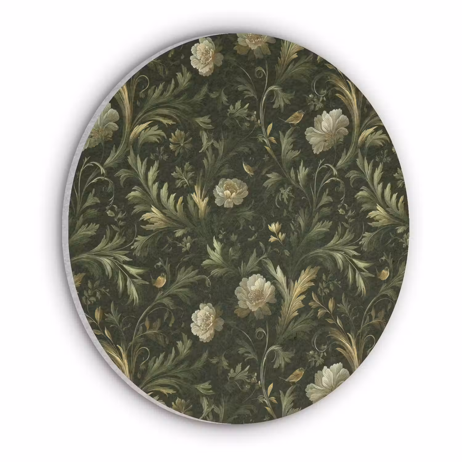 Botanisch - Naadloos - Bloemen Akoestische PET Vilt - Rond klein 838 -3d