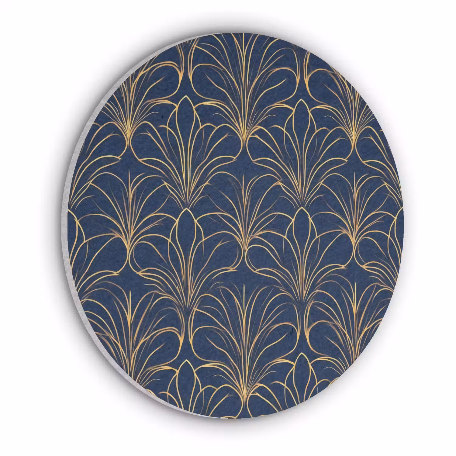 Deco - Waaier - Blauw Akoestische PET Vilt - Rond klein 838 -3d