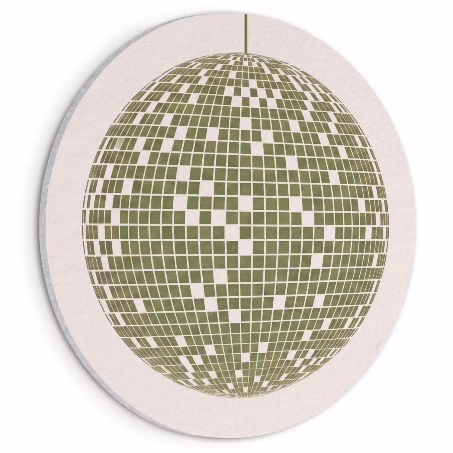 Disco - Bal - Groen - Abstract - Modern Akoestische PET Vilt - Rond klein -3d
